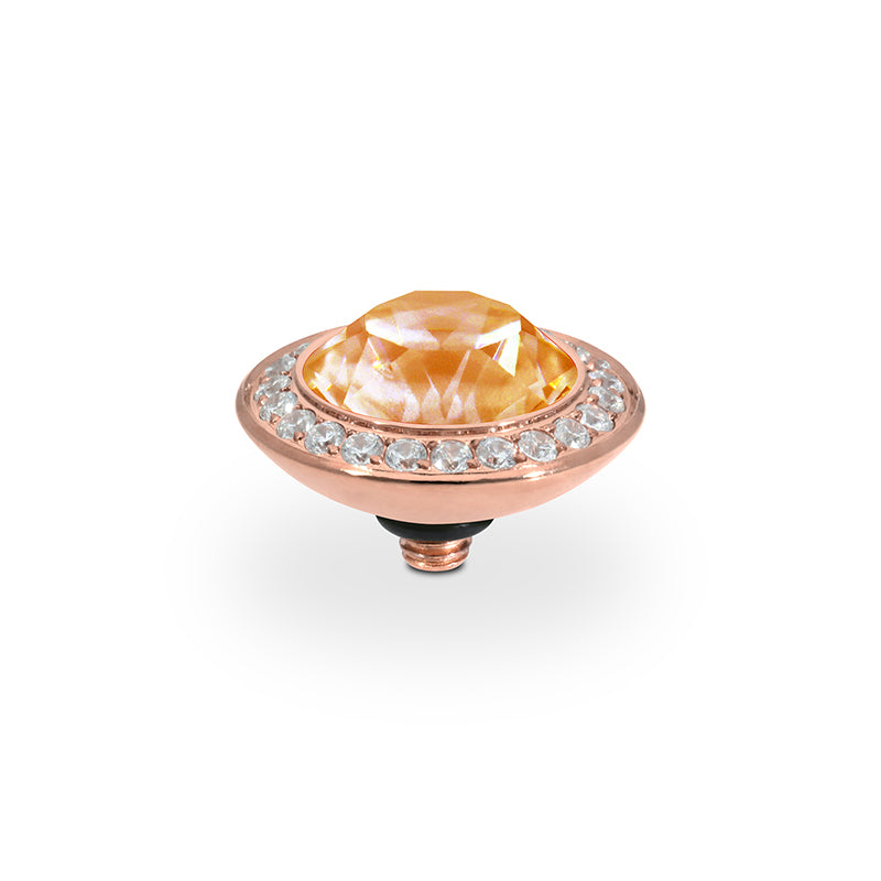Tondo Deluxe Top 13 mm - Roségold Crystal Mango Ignite