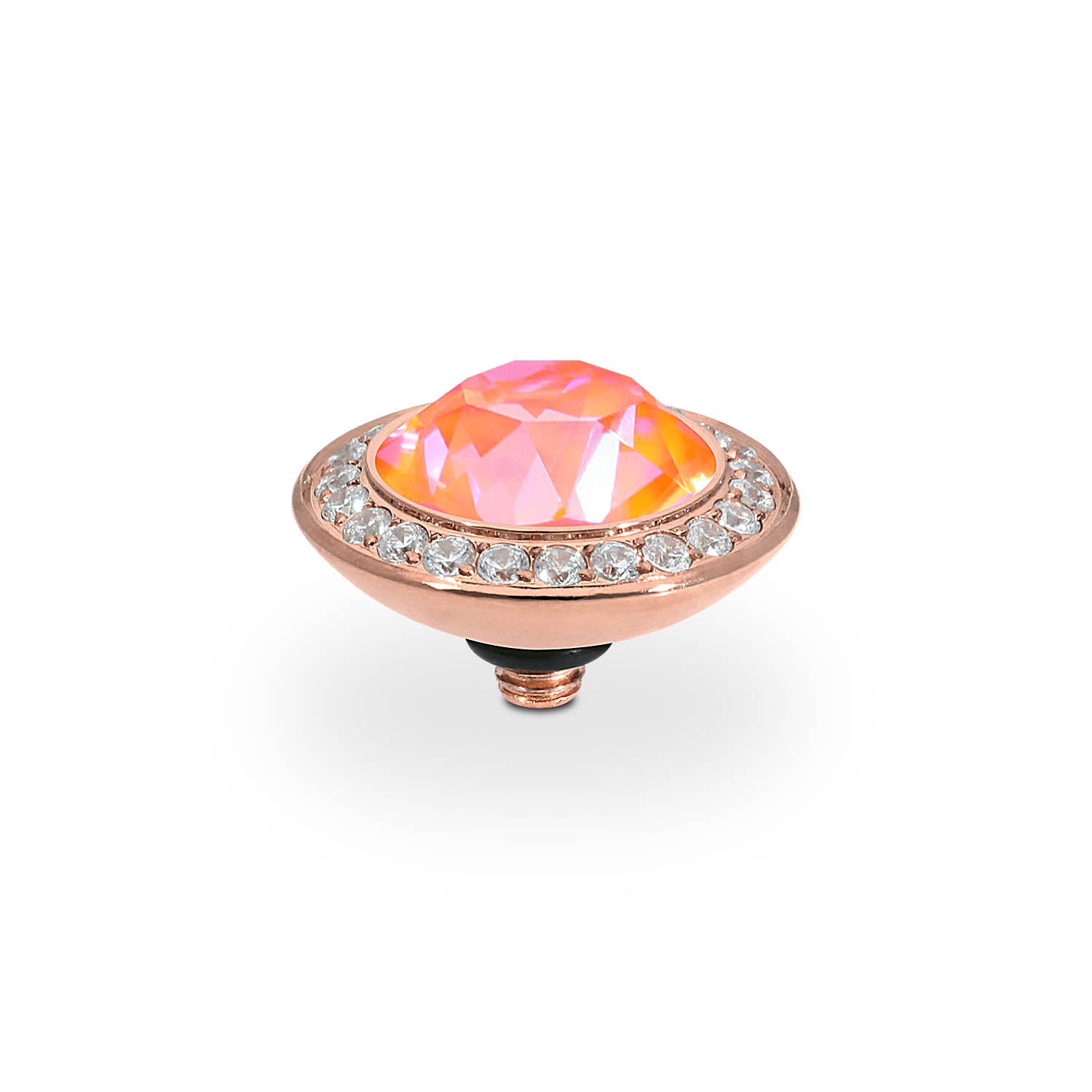 Tondo Deluxe Top 13 mm - Roségold crystal orange glow delite