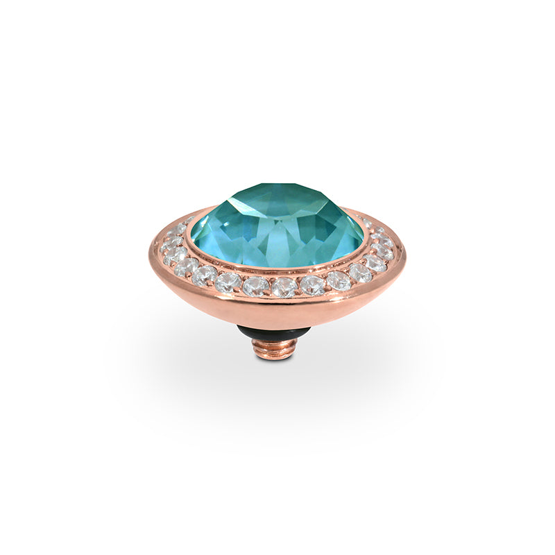 Tondo Deluxe Top 13 mm - Roségold Crystal Pine Green Ignite
