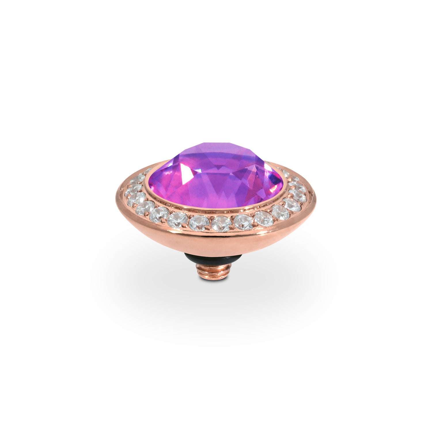 Tondo Deluxe Top 13 mm - Roségold Crystal Electric Violet Ignite