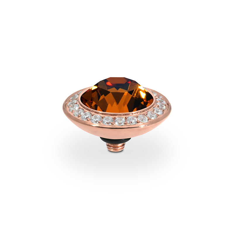 Tondo Deluxe Top 13 mm - Roségold Smoked Topaz
