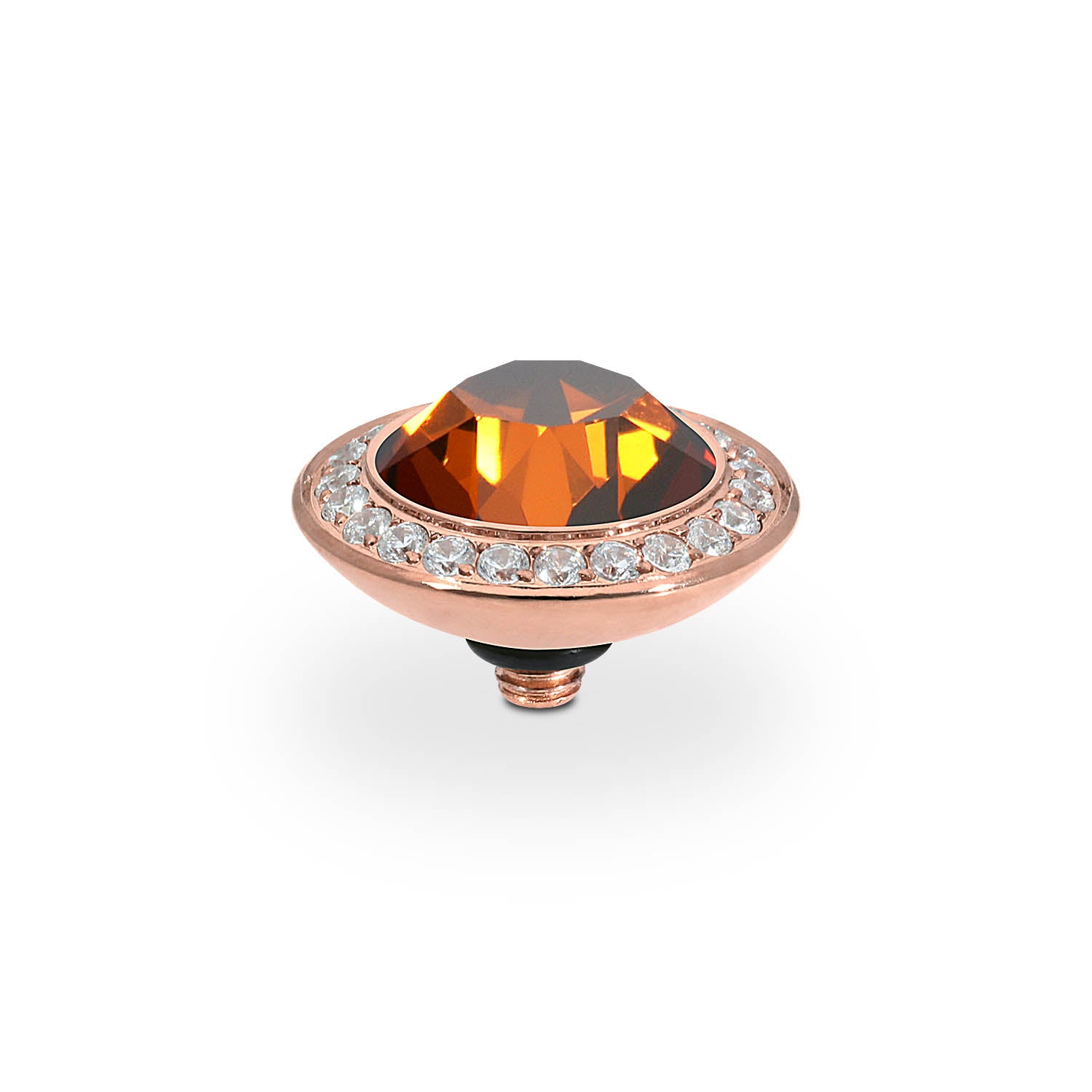 Tondo Deluxe Top 13 mm - Roségold smoked amber