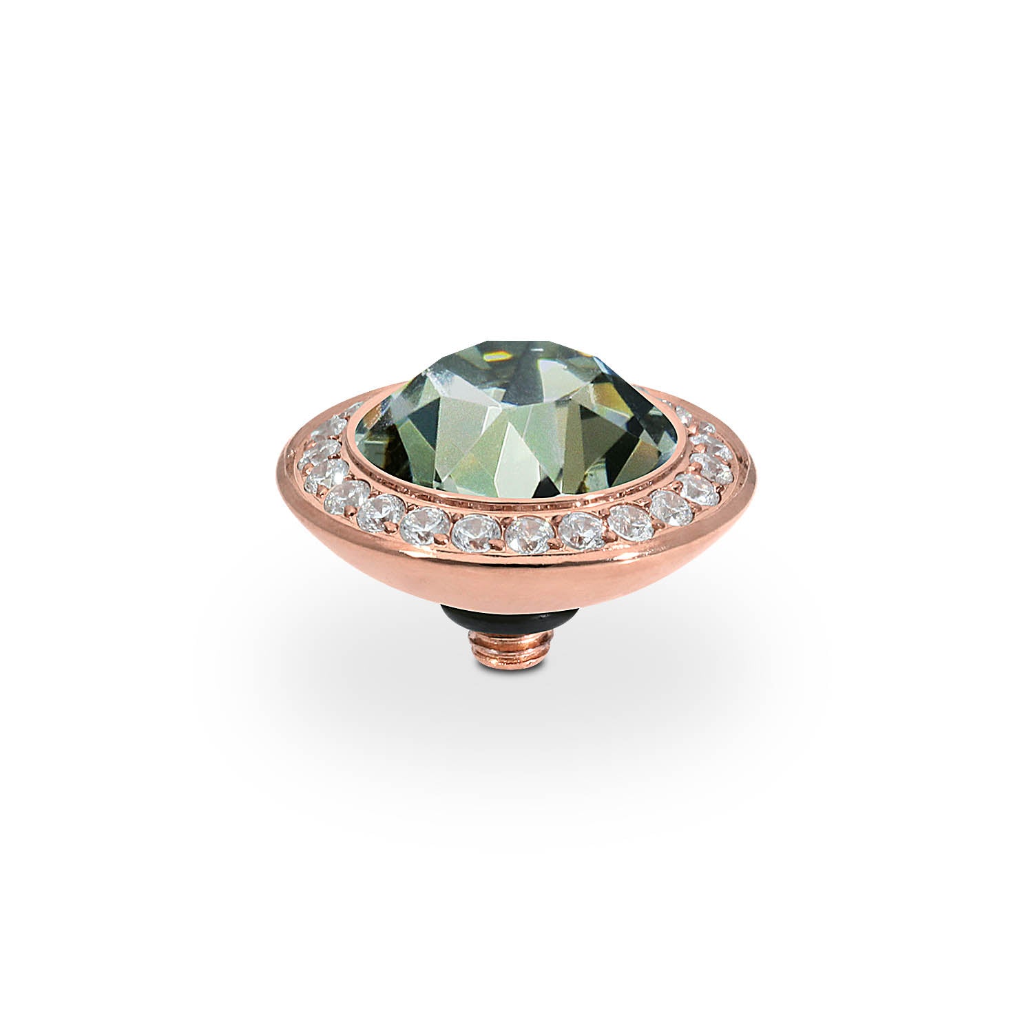 Tondo Deluxe Top 13 mm - Roségold black diamond