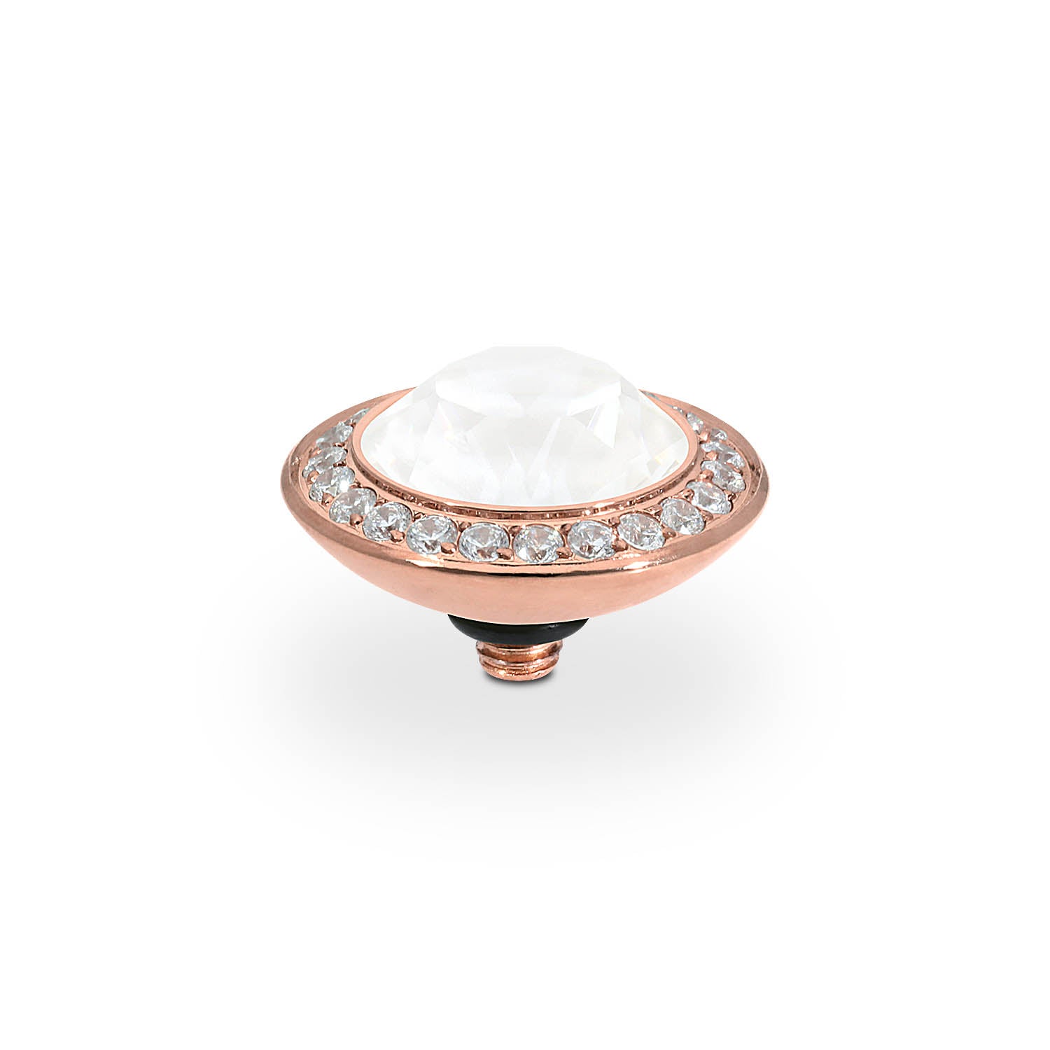 Tondo Deluxe Top 13 mm - Roségold crystal electric white ignite