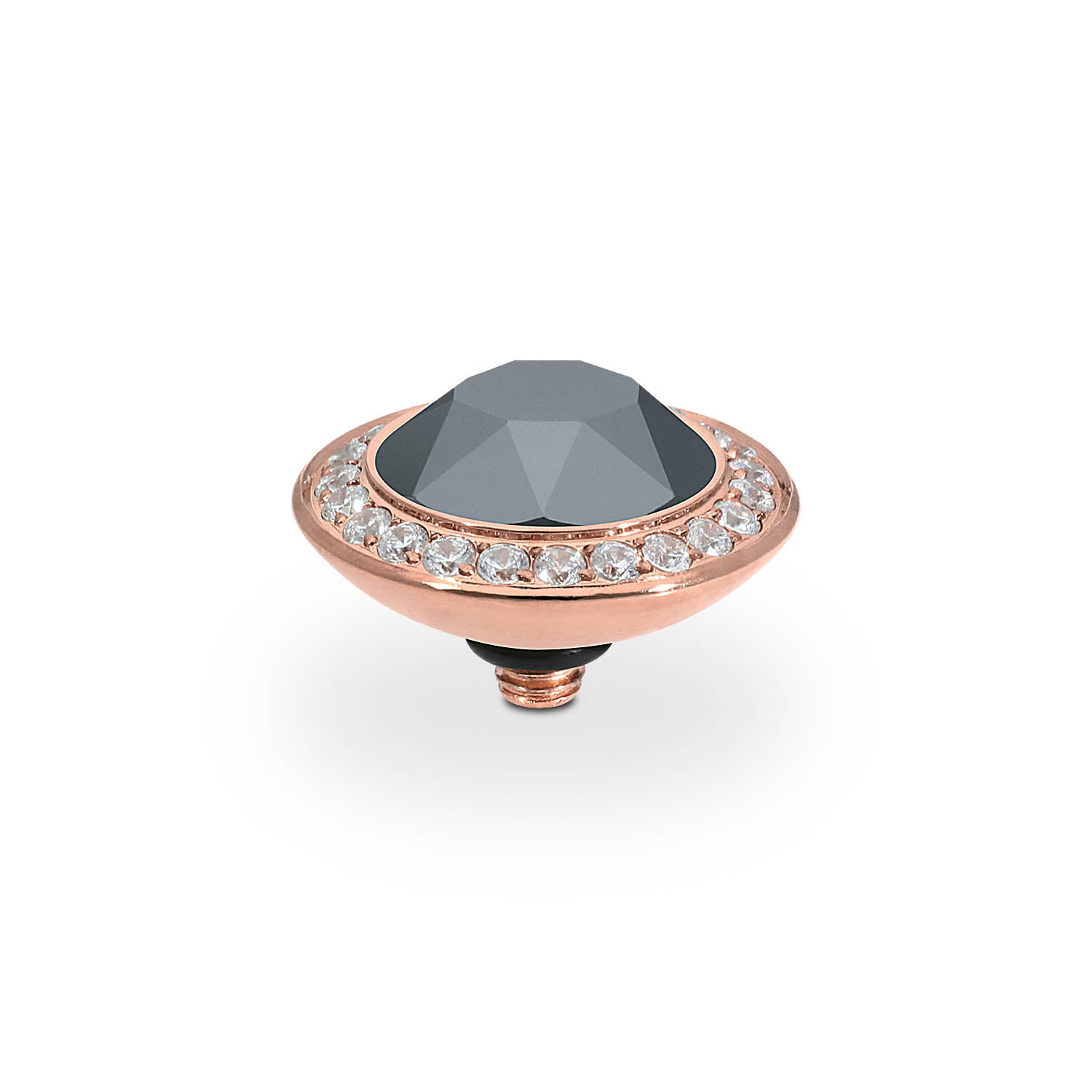 Tondo Deluxe Top 13 mm - Roségold jet hematite
