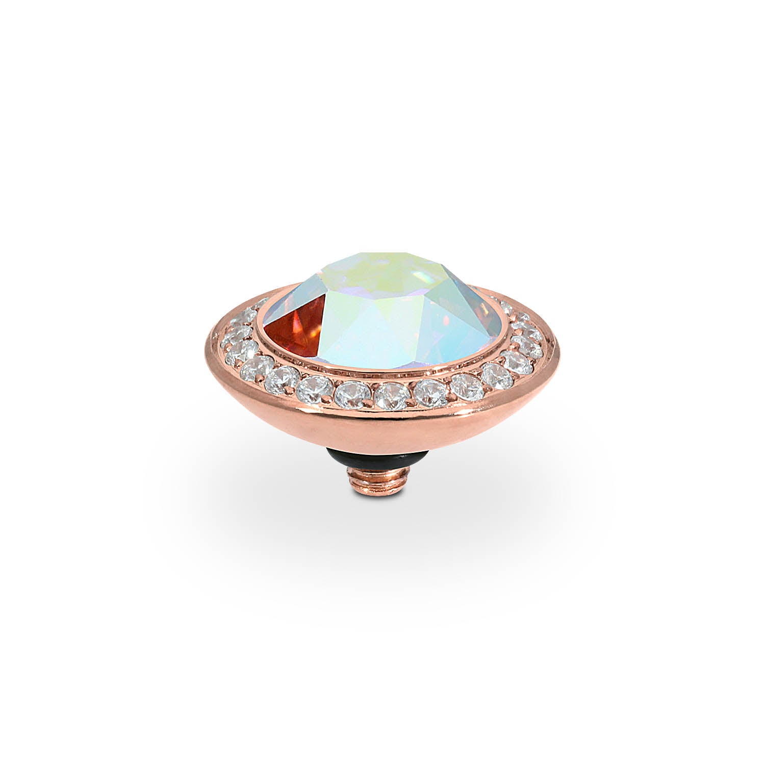 Tondo Deluxe Top 13 mm - Roségold crystal aurora boreale