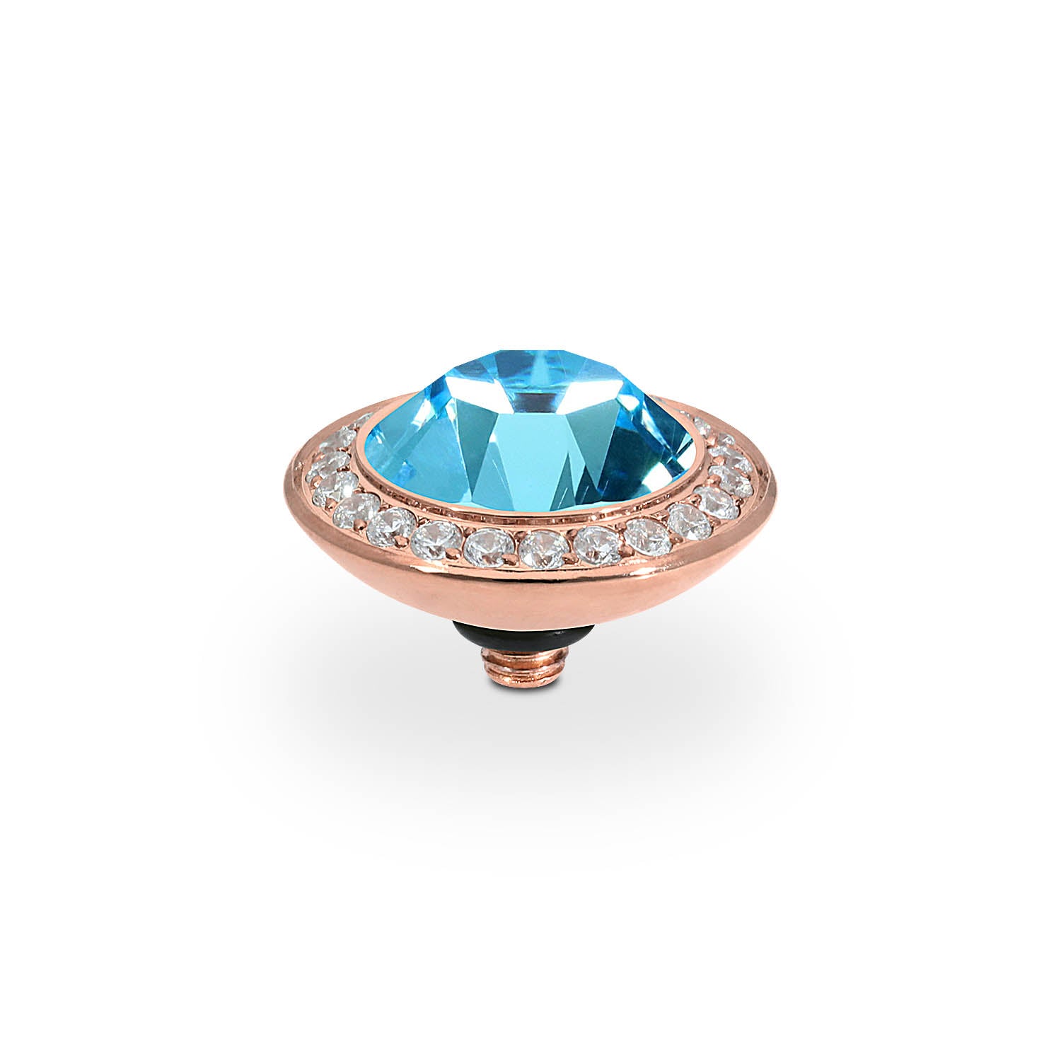 Tondo Deluxe Top 13 mm - Roségold aquamarine
