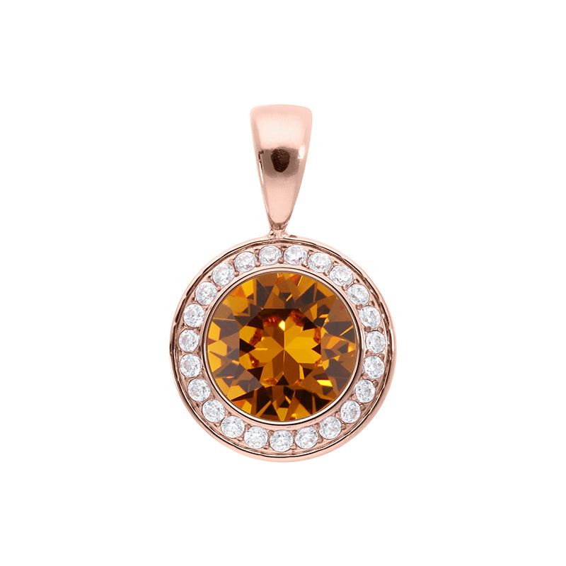 Tondo Deluxe Anhänger 13 mm - Roségold Topaz