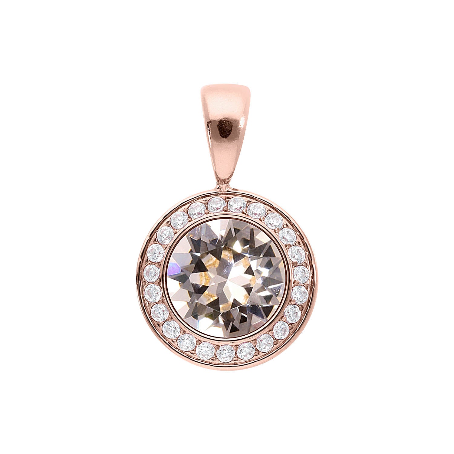 Tondo Deluxe Anhänger 13 mm - Roségold silk