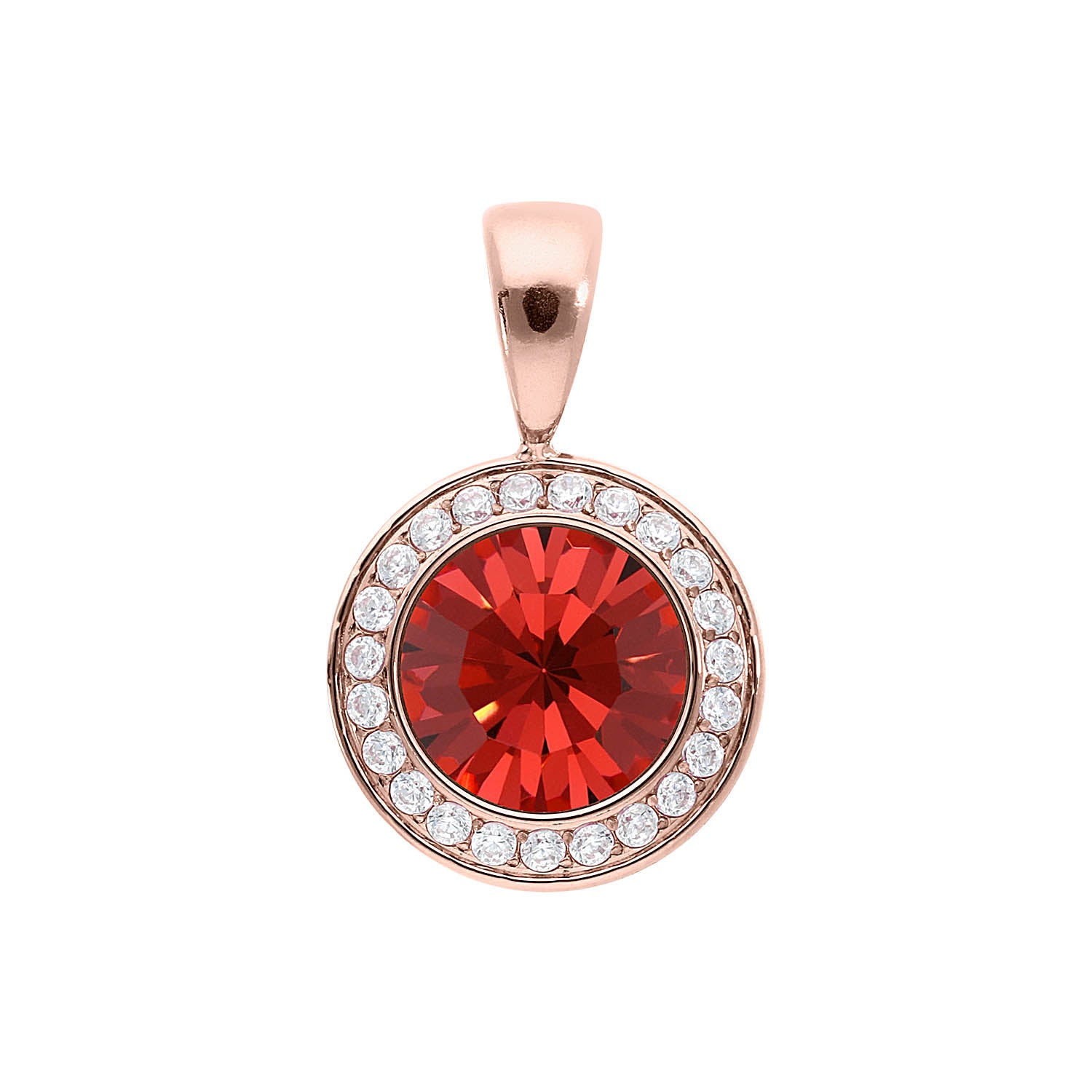 Tondo Deluxe Anhänger 13 mm - Roségold padparadscha