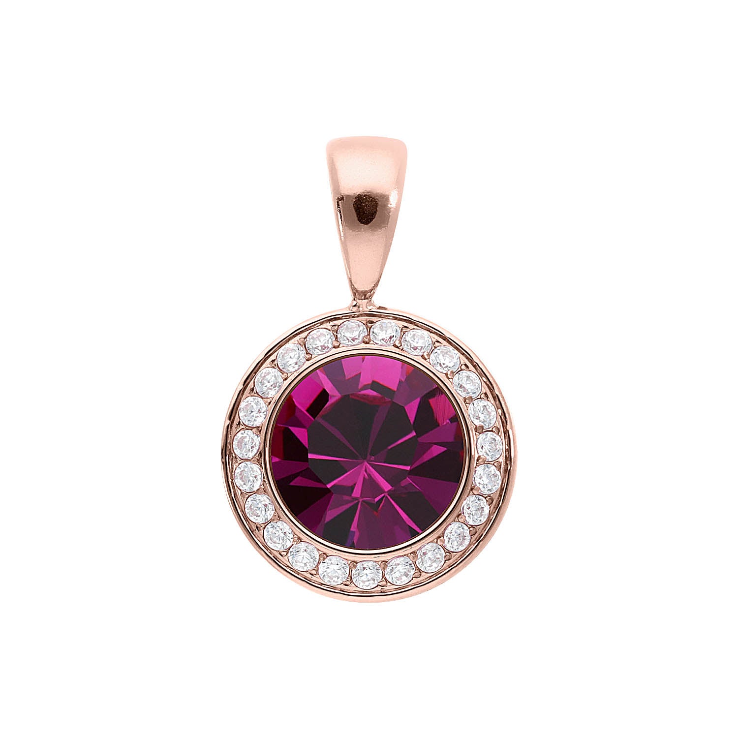 Tondo Deluxe Anhänger 13 mm - Roségold fuchsia