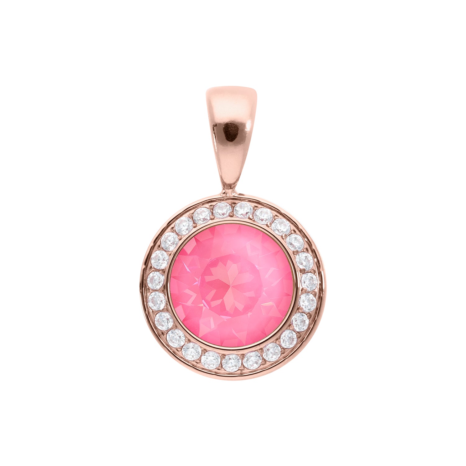 Tondo Deluxe Anhänger 13 mm - Roségold Crystal Dahlia Ignite