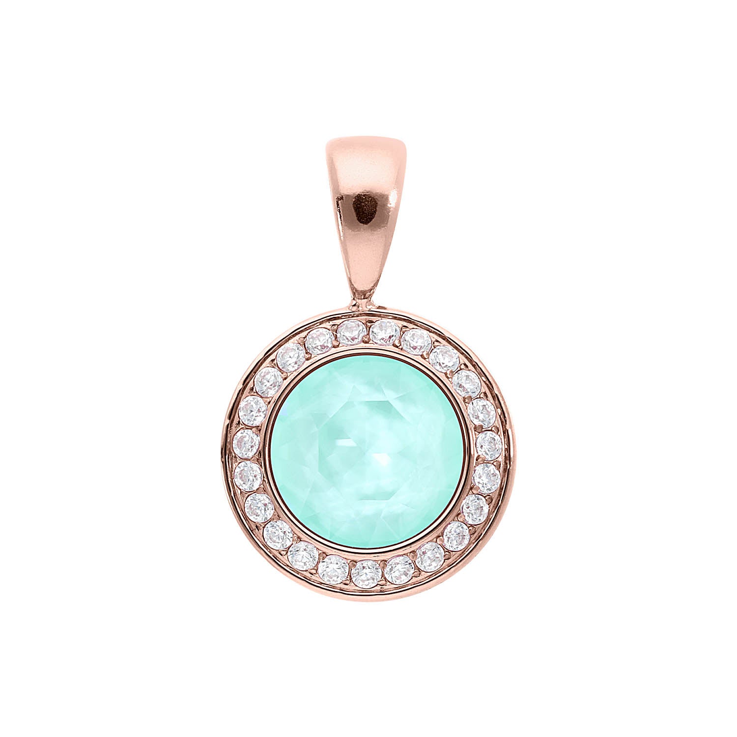 Tondo Deluxe Anhänger 13 mm - Roségold crystal soft mint ignite