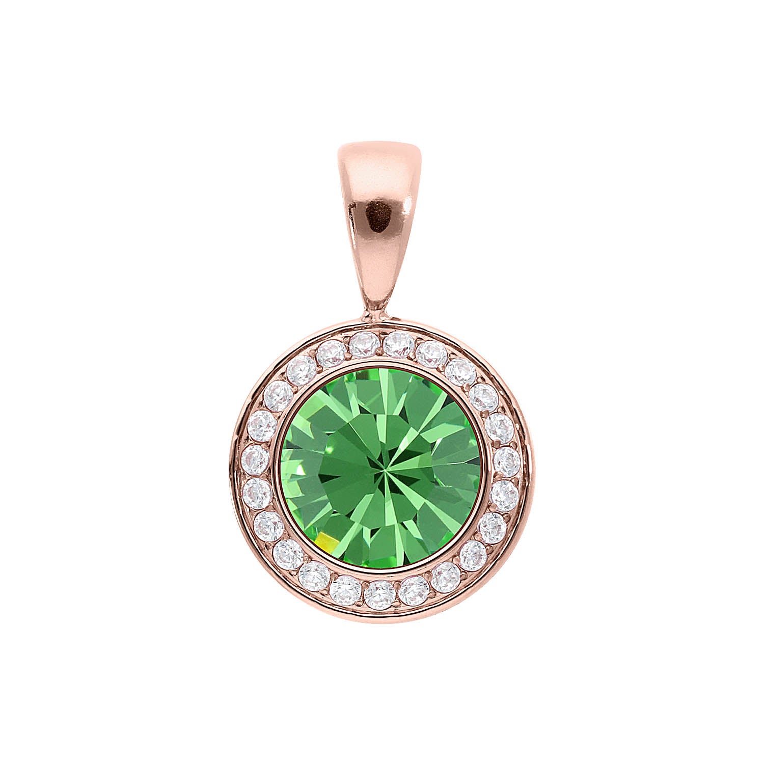 Tondo Deluxe Anhänger 13 mm - Roségold peridot