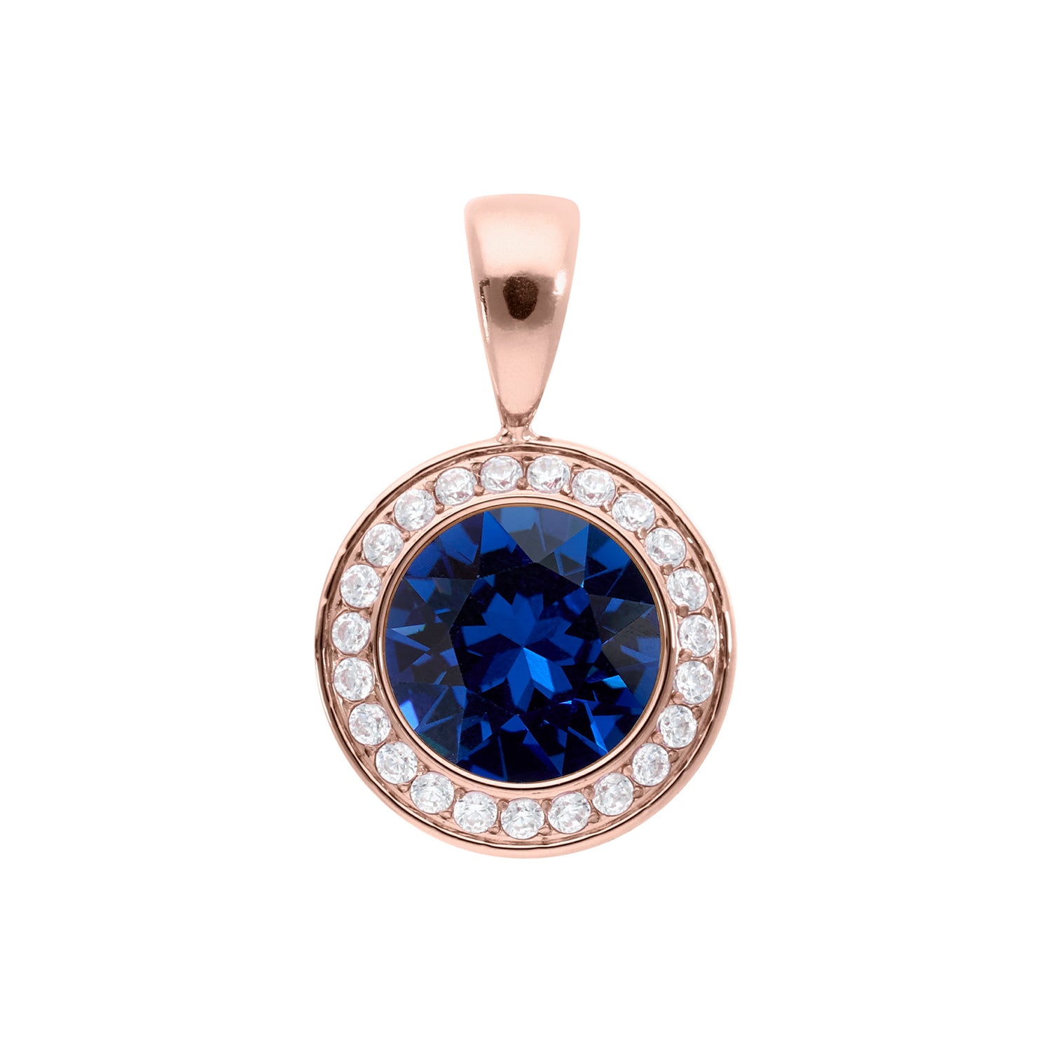 Tondo Deluxe Anhänger 13 mm - Roségold ReCreated Dark Sapphire