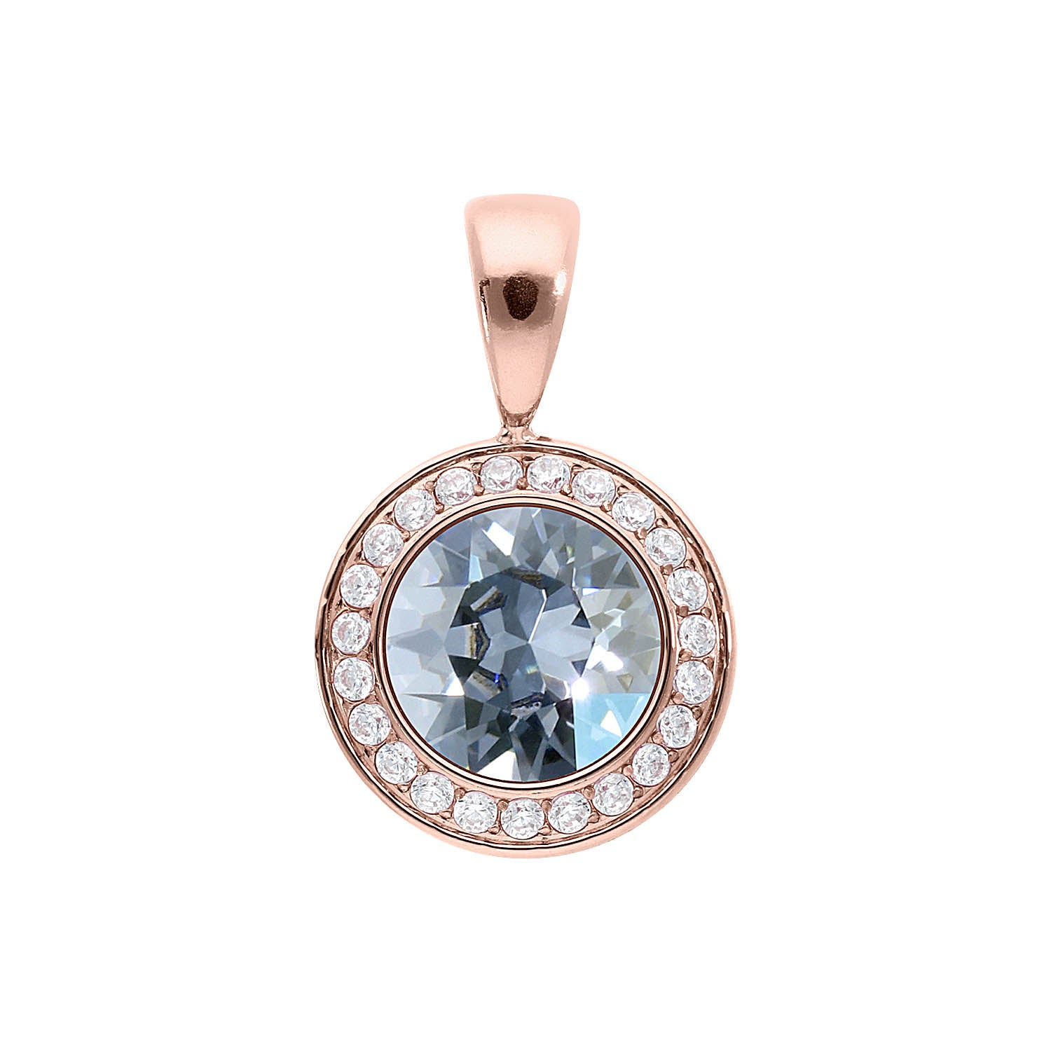 Tondo Deluxe Anhänger 13 mm - Roségold blue shade