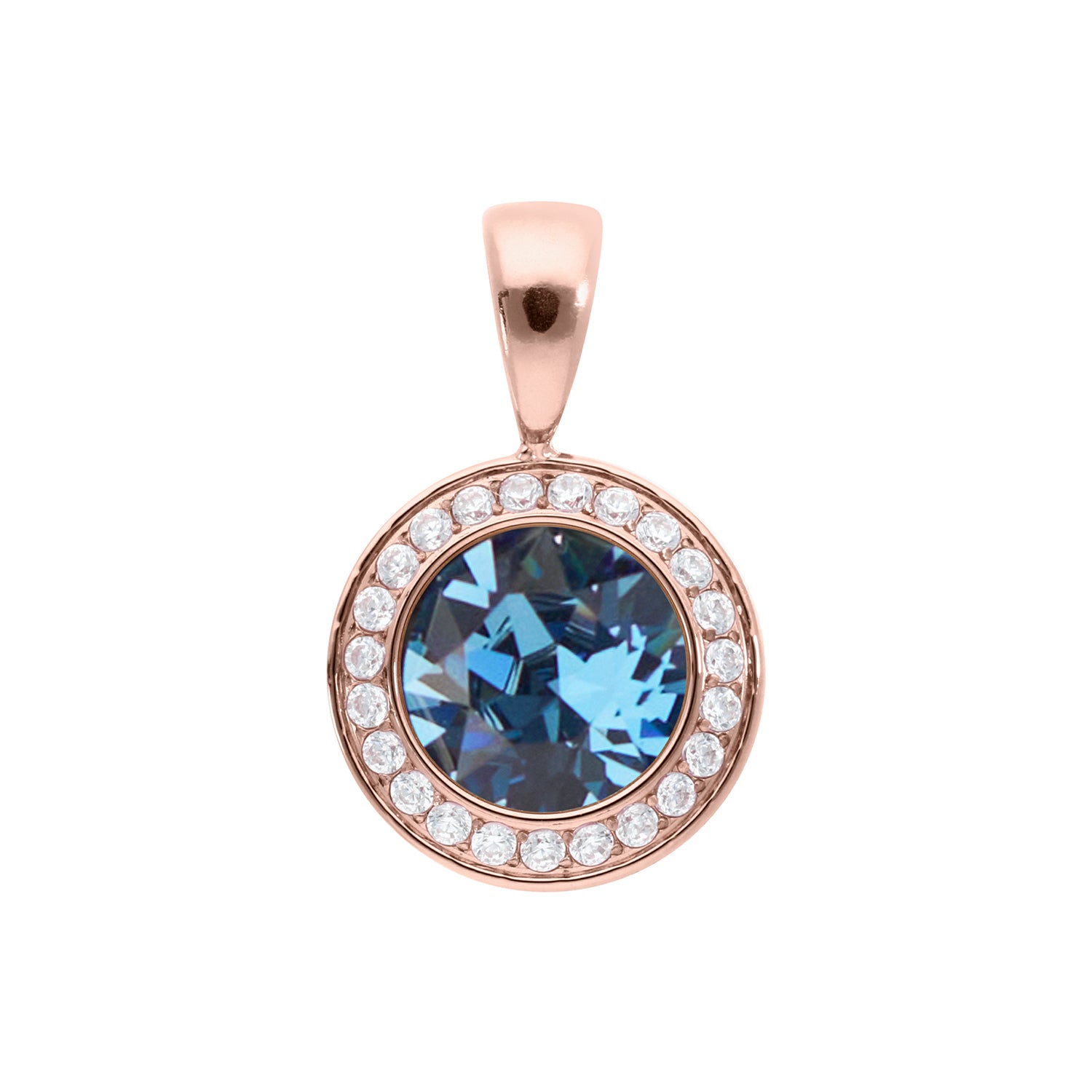 Tondo Deluxe Anhänger 13 mm - Roségold Denim Blue