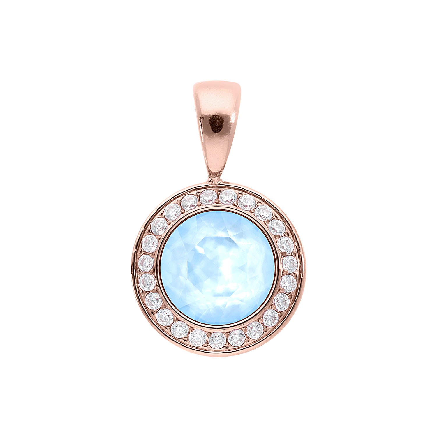 Tondo Deluxe Anhänger 13 mm - Roségold crystal sky ignite