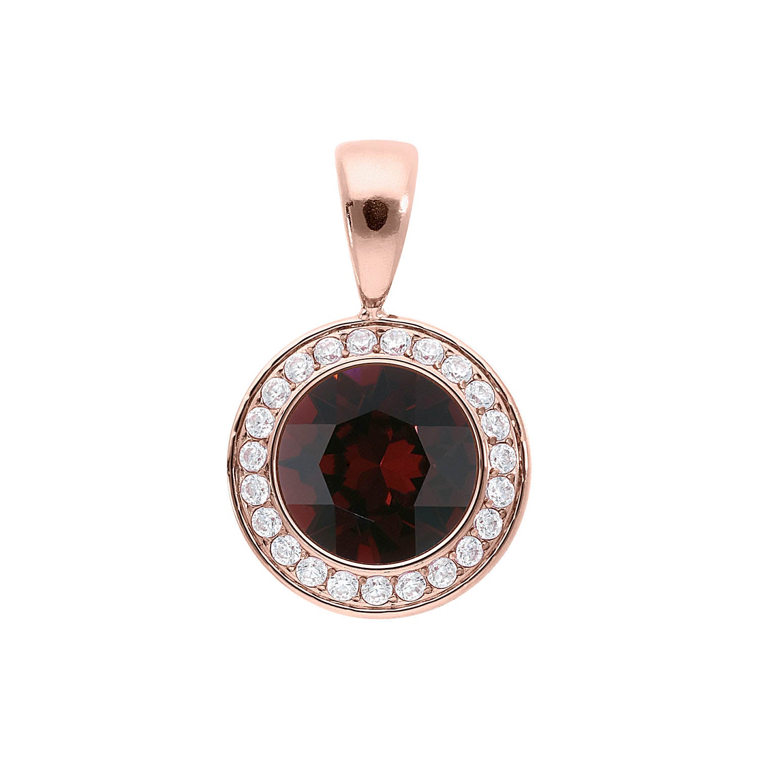 Tondo Deluxe Anhänger 13 mm - Roségold Burgundy