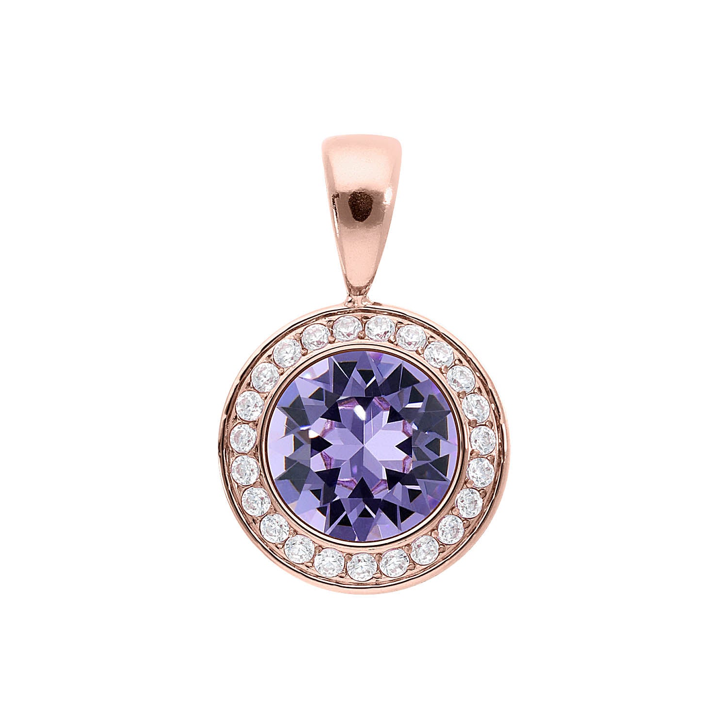 Tondo Deluxe Anhänger 13 mm - Roségold Violet