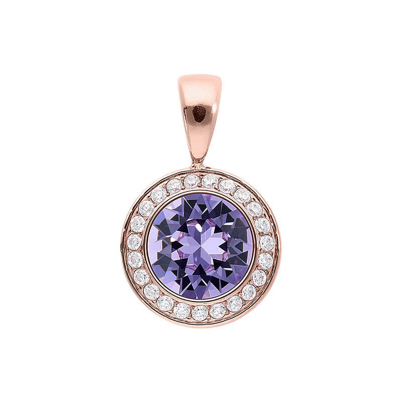 Tondo Deluxe Anhänger 13 mm - Roségold Violet