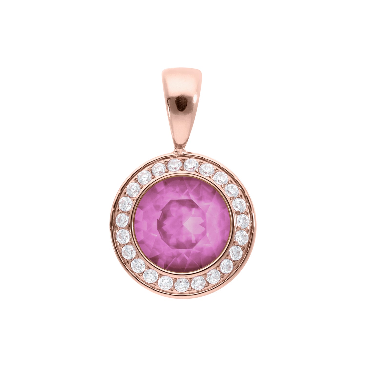 Tondo Deluxe Anhänger 13 mm - Roségold Crystal Orchid Ignite