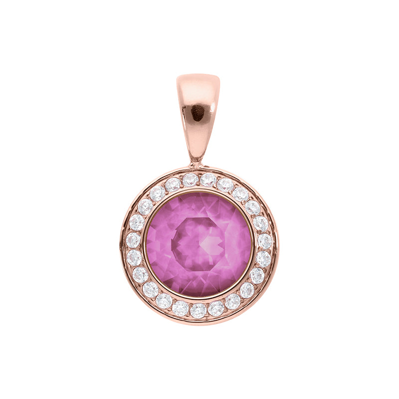 Tondo Deluxe Anhänger 13 mm - Roségold Crystal Orchid Ignite