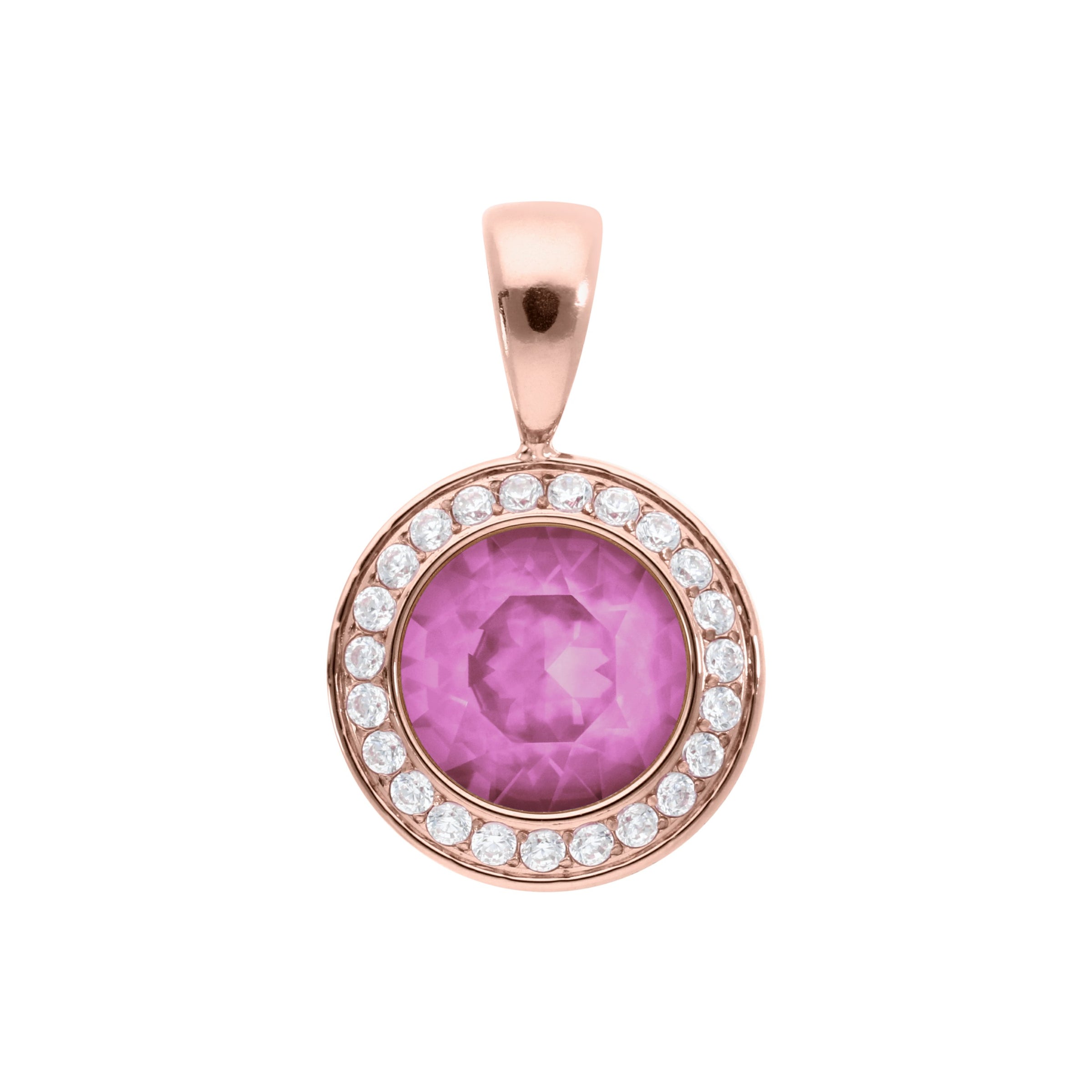 Tondo Deluxe Anhänger 13 mm - Roségold Crystal Orchid Ignite