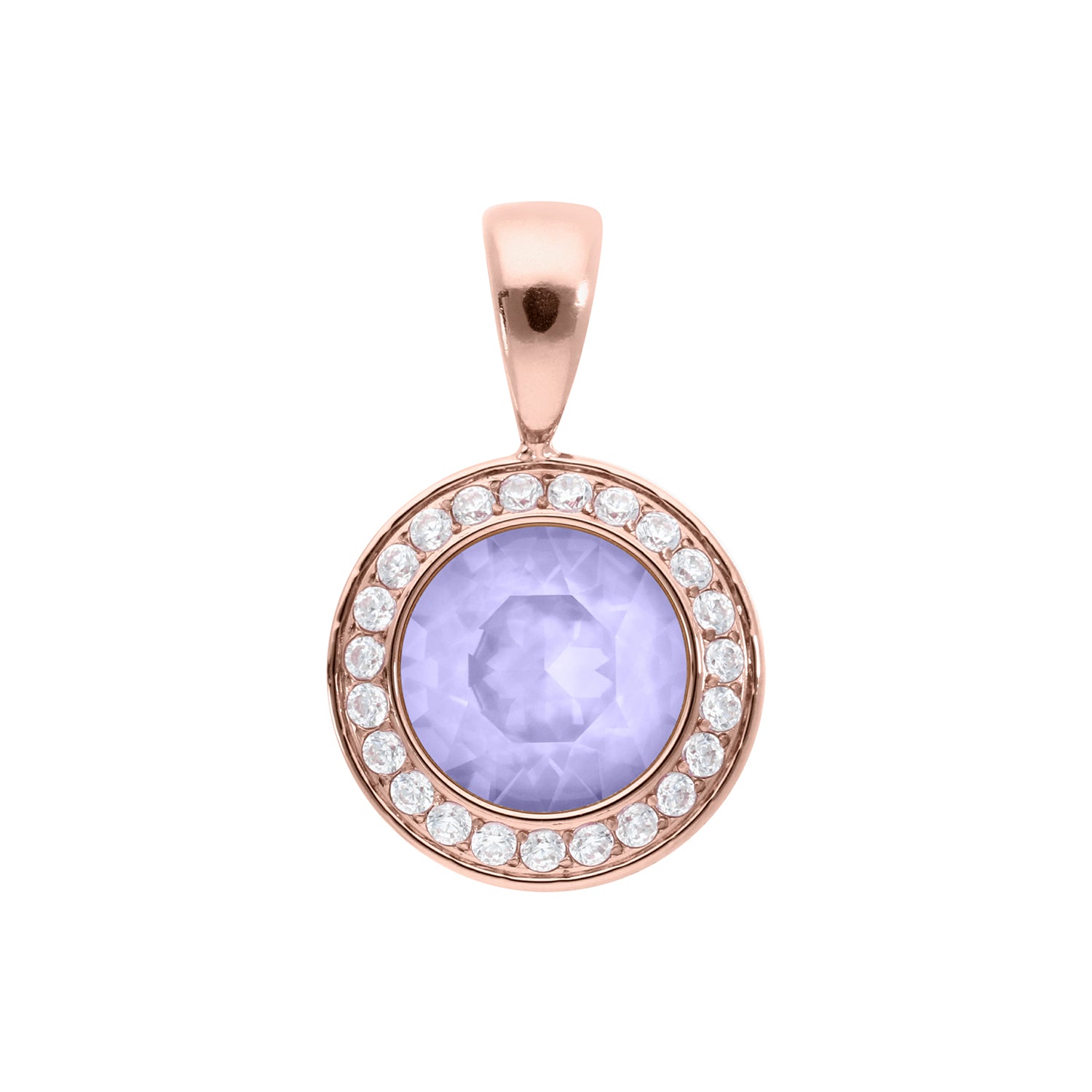 Tondo Deluxe Anhänger 13 mm - Roségold Crystal Purple Ignite