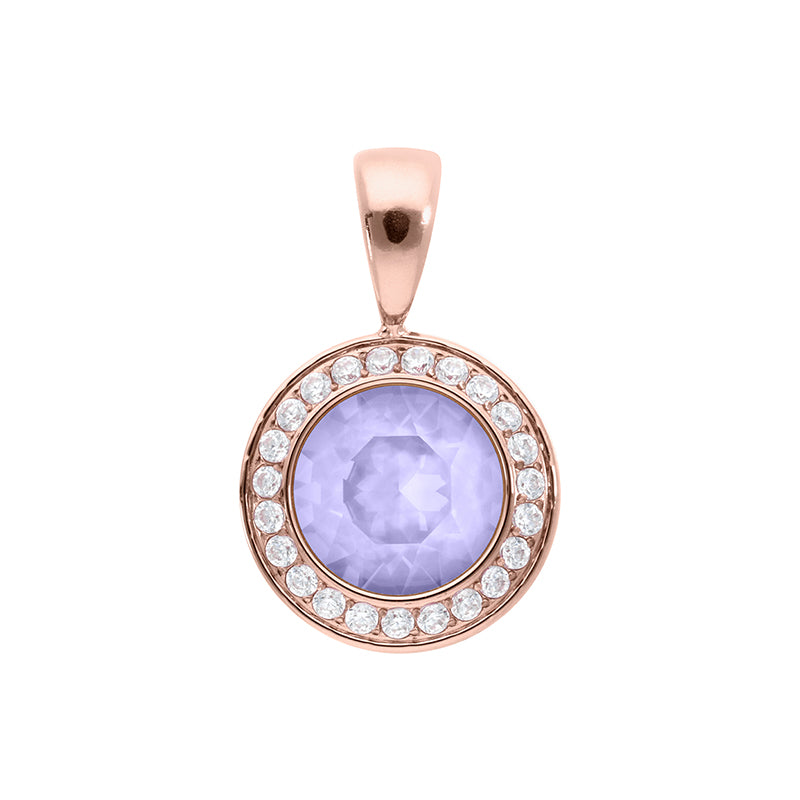 Tondo Deluxe Anhänger 13 mm - Roségold Crystal Purple Ignite