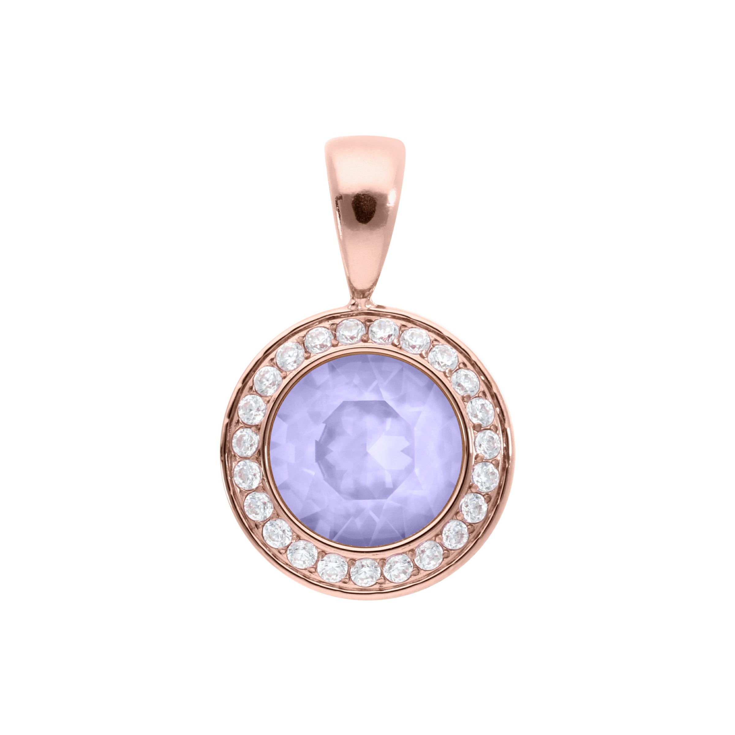 Tondo Deluxe Anhänger 13 mm - Roségold Crystal Purple Ignite