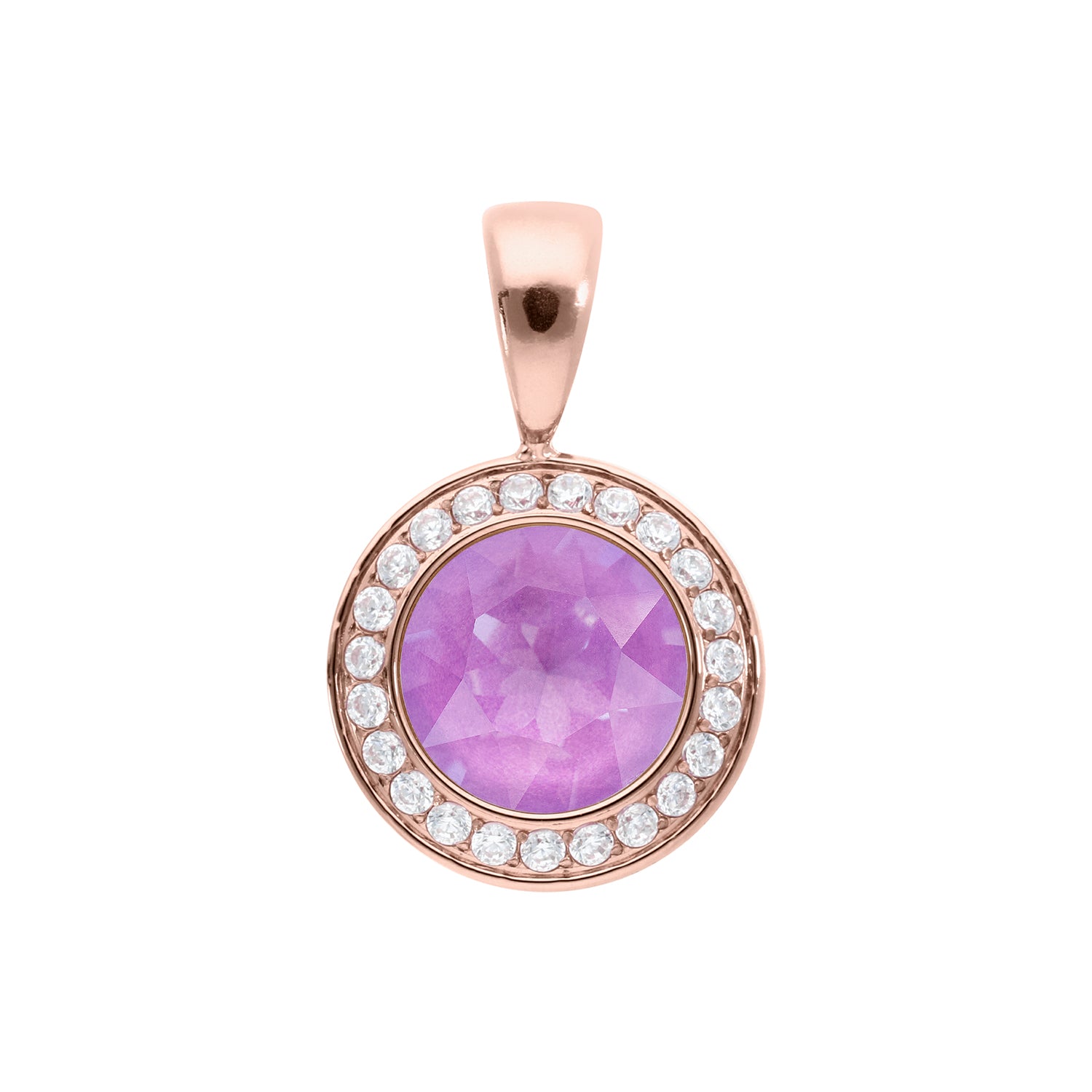 Tondo Deluxe Anhänger 13 mm - Roségold Crystal Electric Violet Ignite