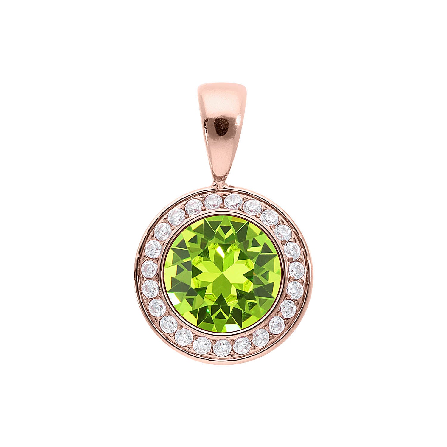 Tondo Deluxe Anhänger 13 mm - Roségold Citrus Green