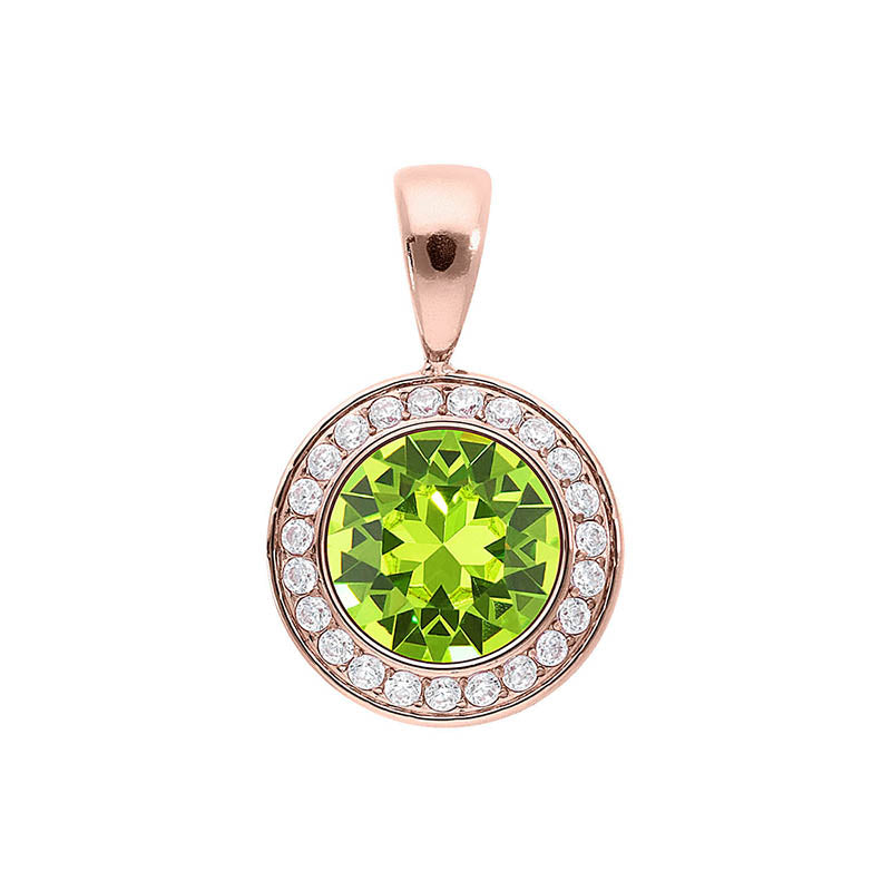 Tondo Deluxe Anhänger 13 mm - Roségold Citrus Green