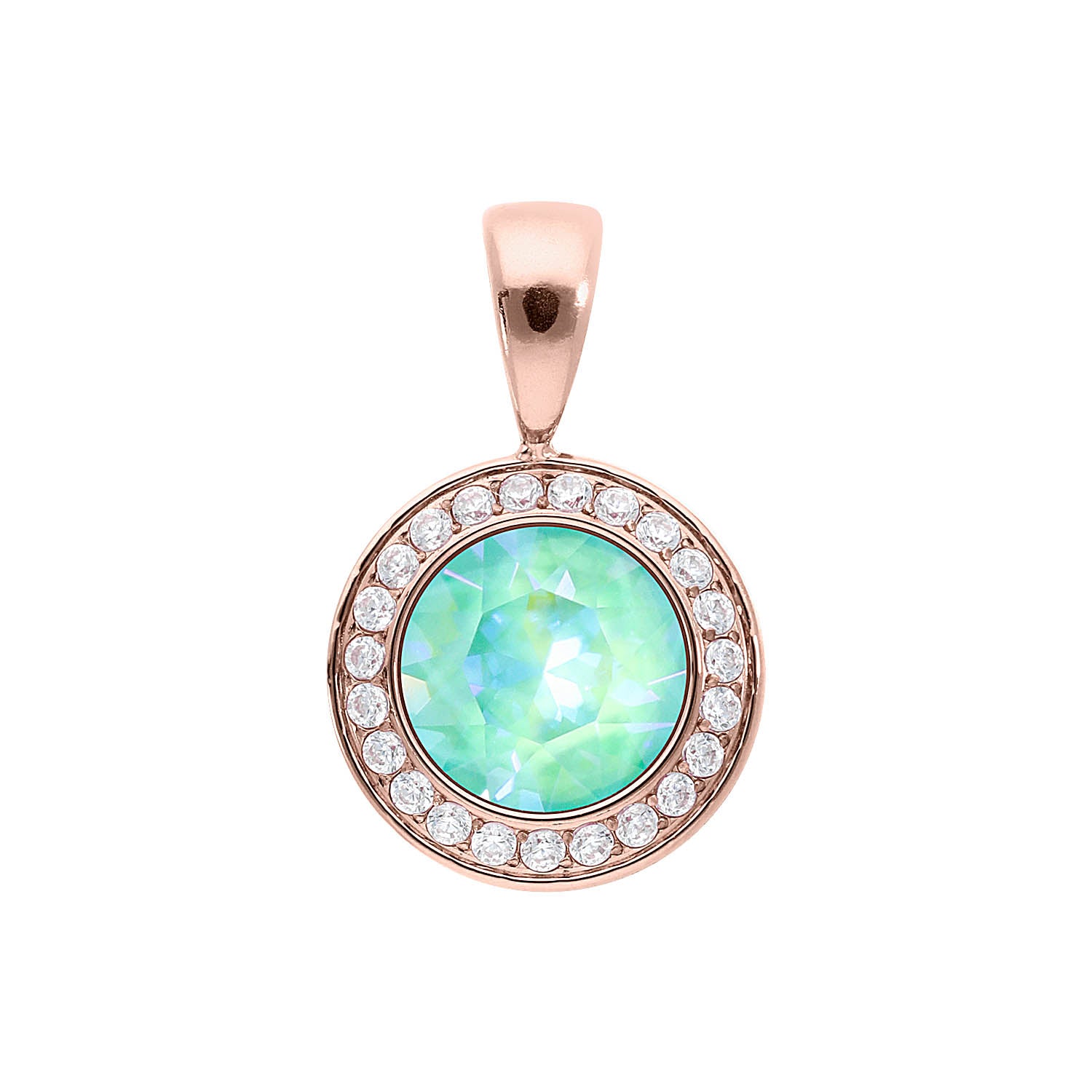 Tondo Deluxe Anhänger 13 mm - Roségold silky sage delite
