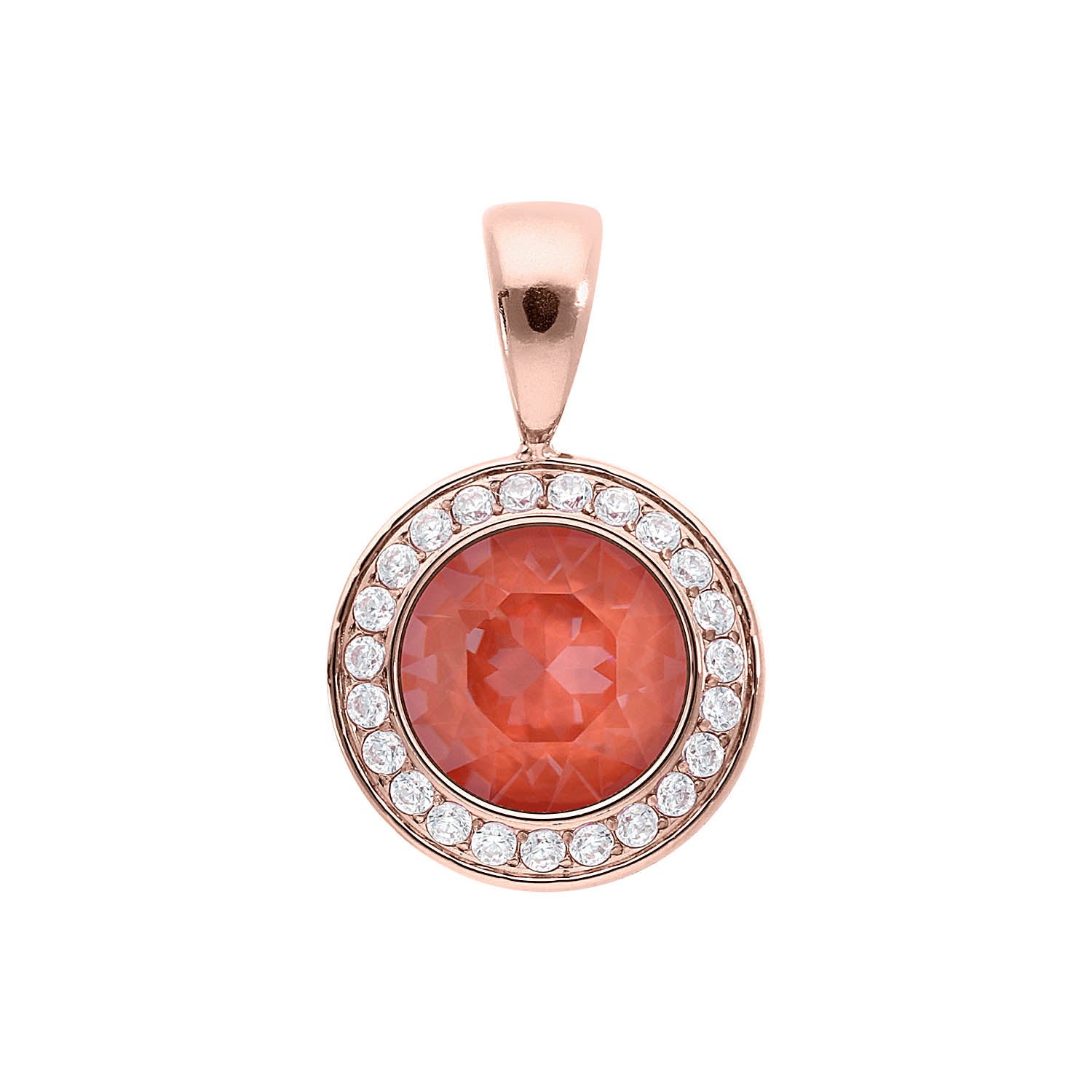 Tondo Deluxe Anhänger 13 mm - Roségold crystal maroon ignite
