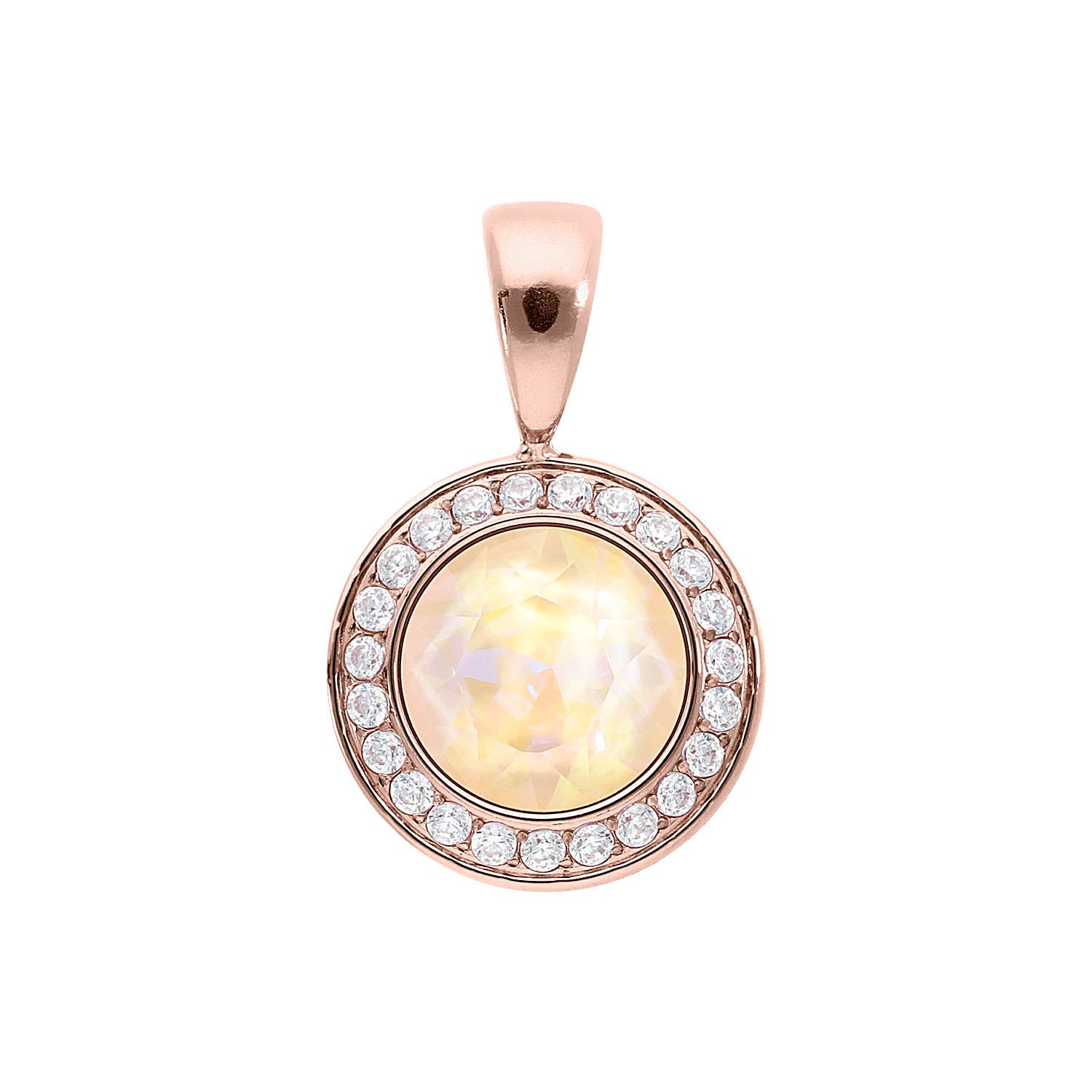 Tondo Deluxe Anhänger 13 mm - Roségold ivory cream delite