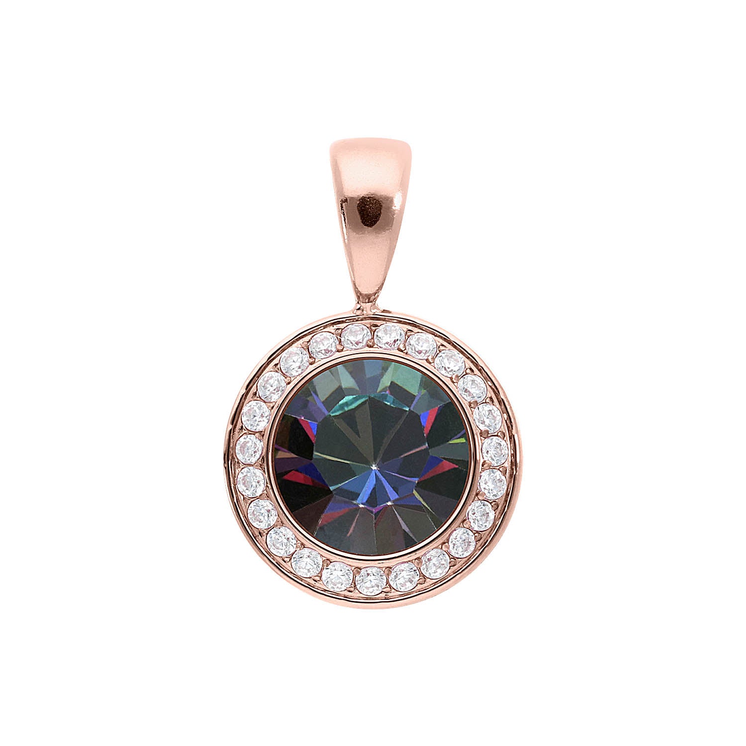 Tondo Deluxe Anhänger 13 mm - Roségold Crystal Vitrail Medium