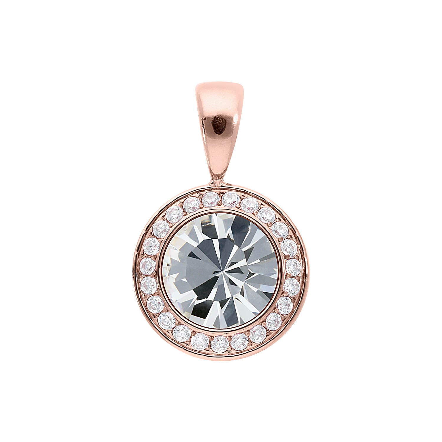 Tondo Deluxe Anhänger 13 mm - Roségold crystal
