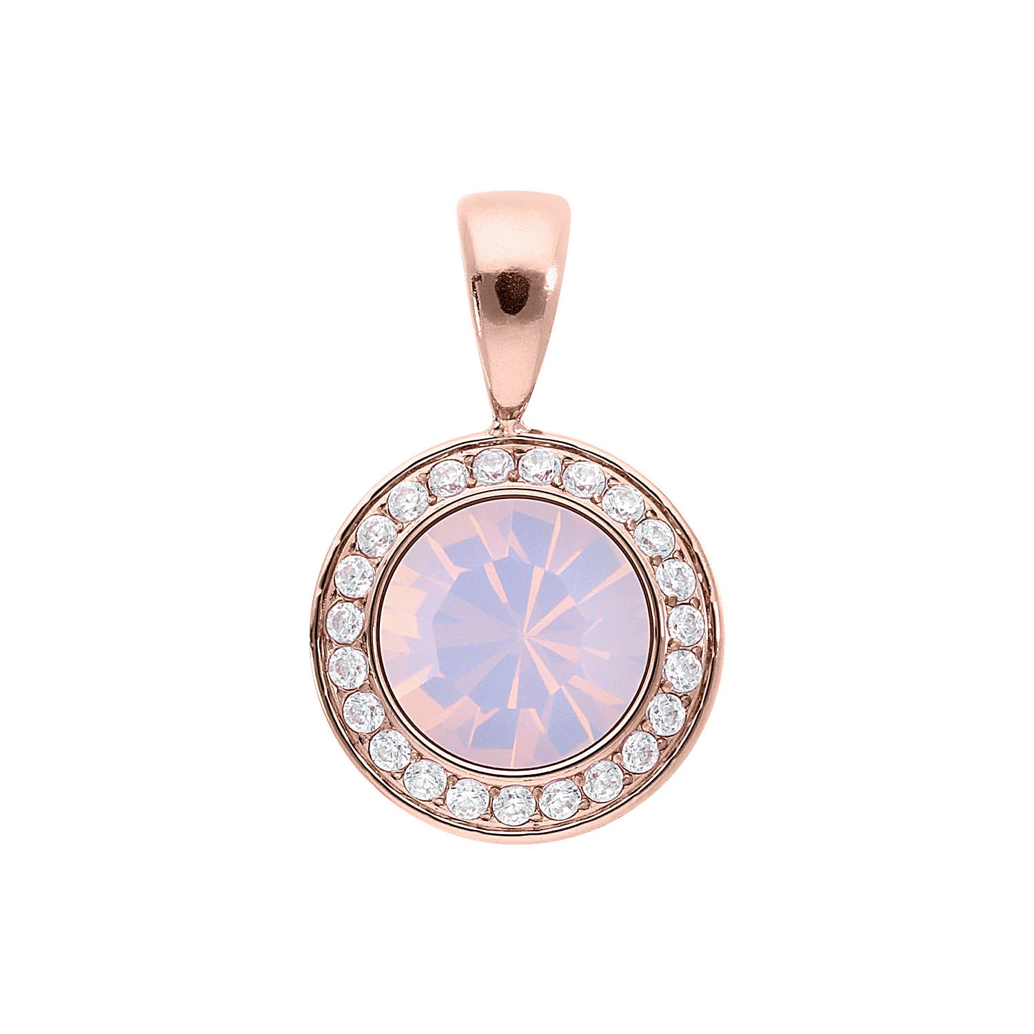 Tondo Deluxe Anhänger 13 mm - Roségold rose opal