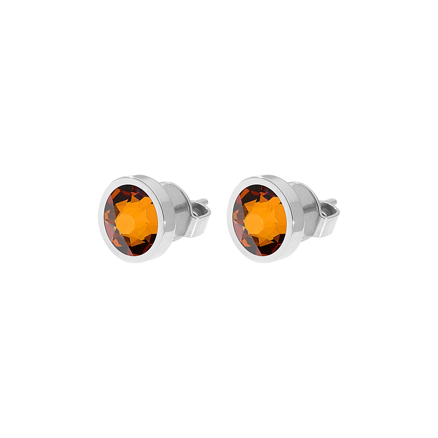Canino Ohrstecker 9 mm - Silber light amber