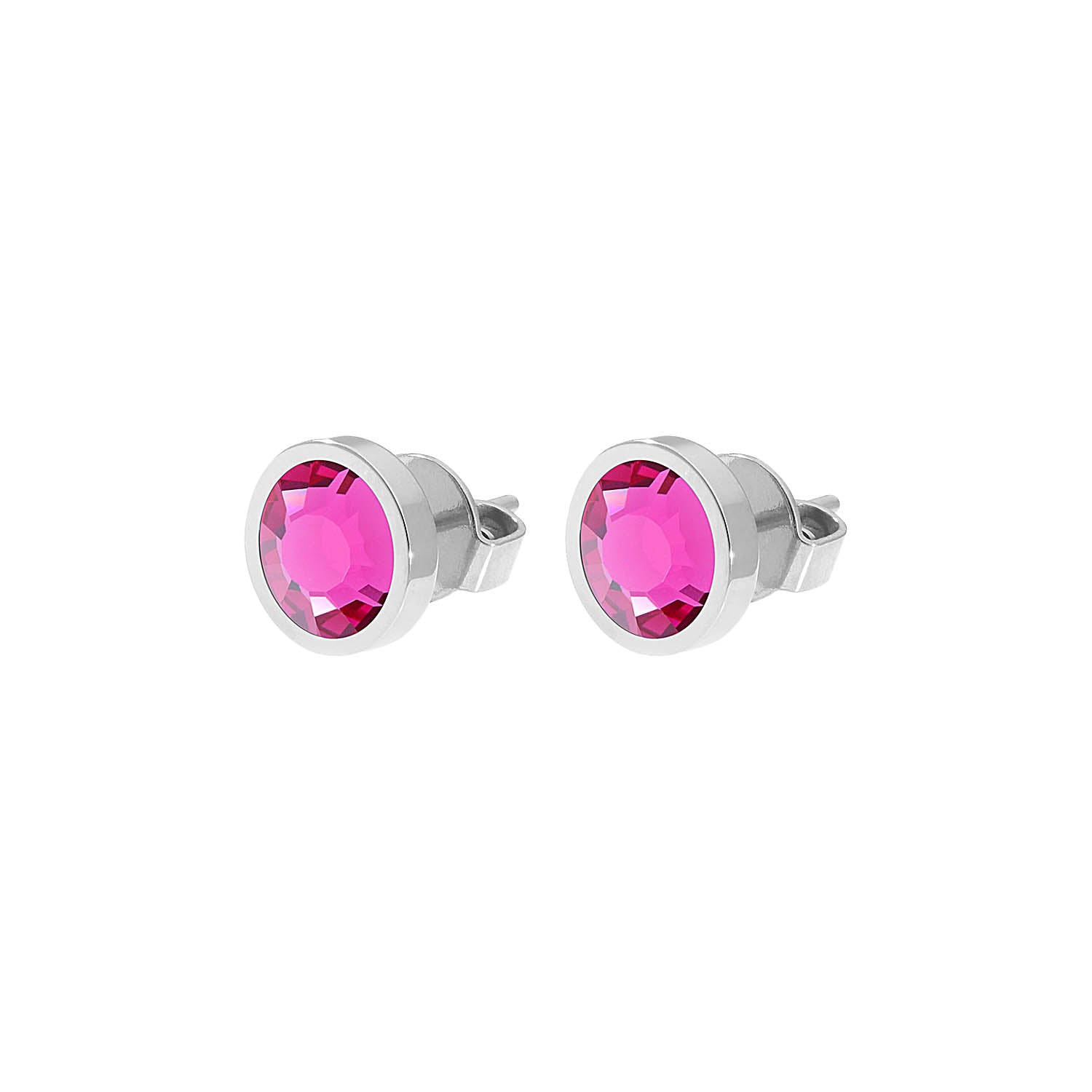 Canino Ohrstecker 9 mm - Silber fuchsia