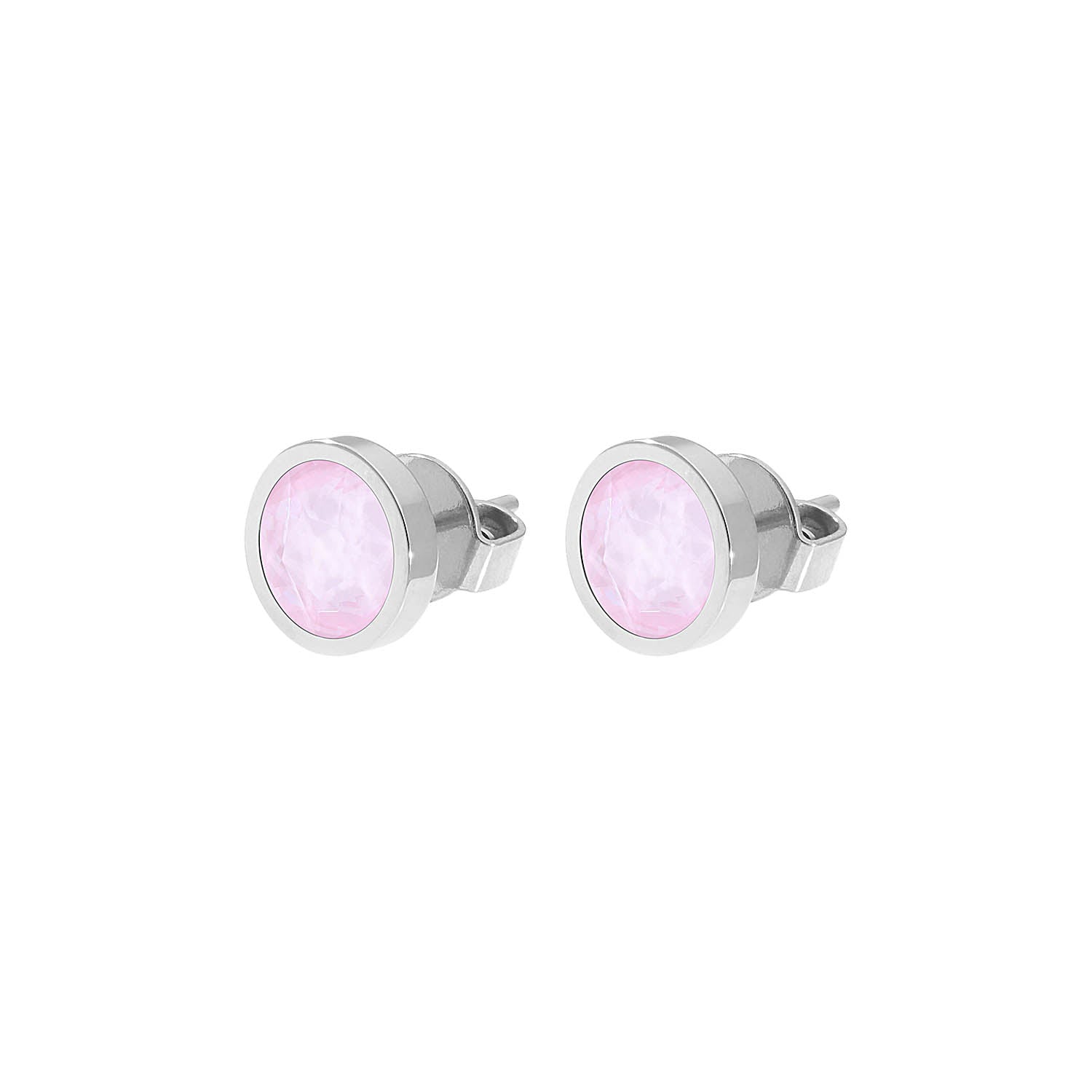 Canino Ohrstecker 9 mm - Silber crystal soft rose ignite