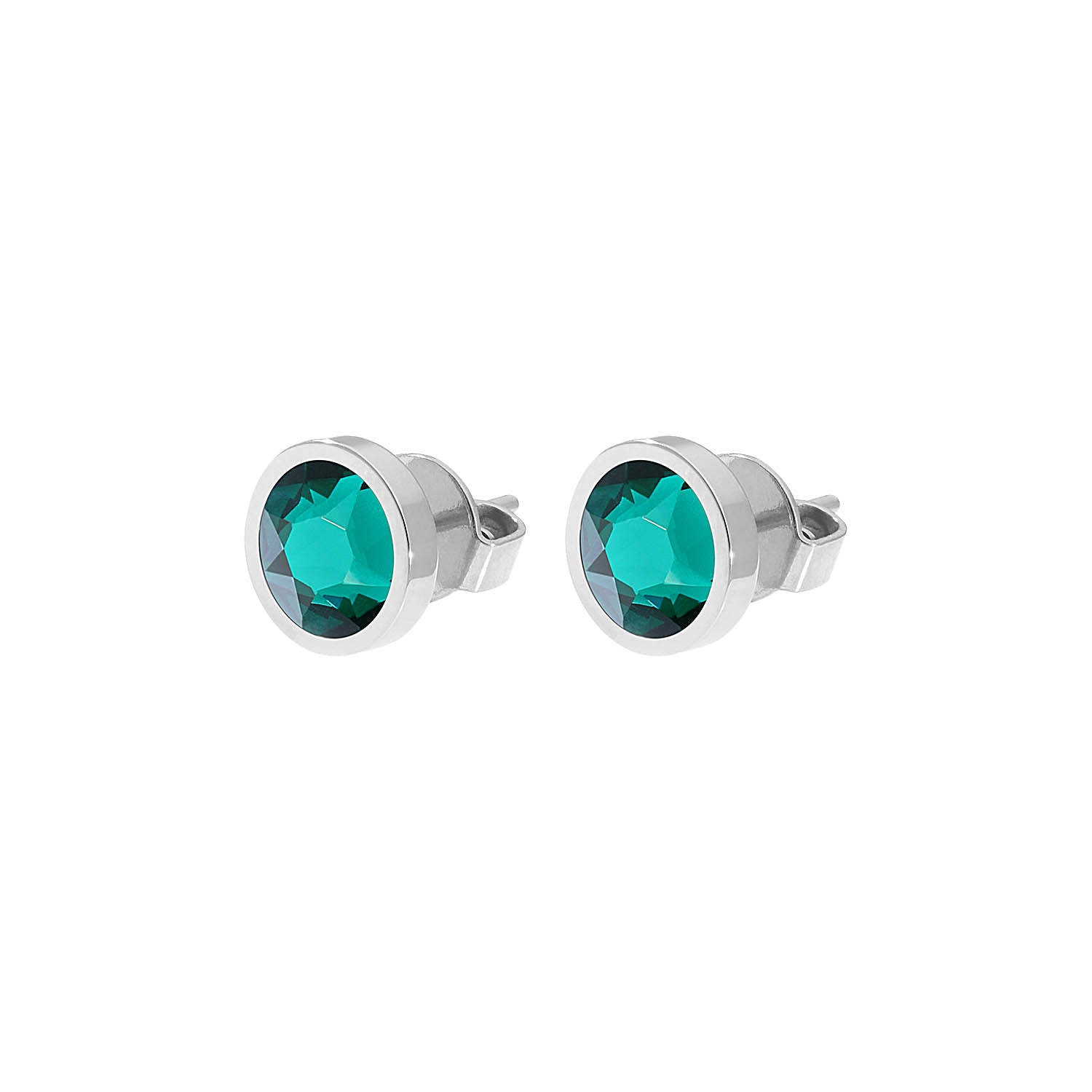Canino Ohrstecker 9 mm - Silber emerald