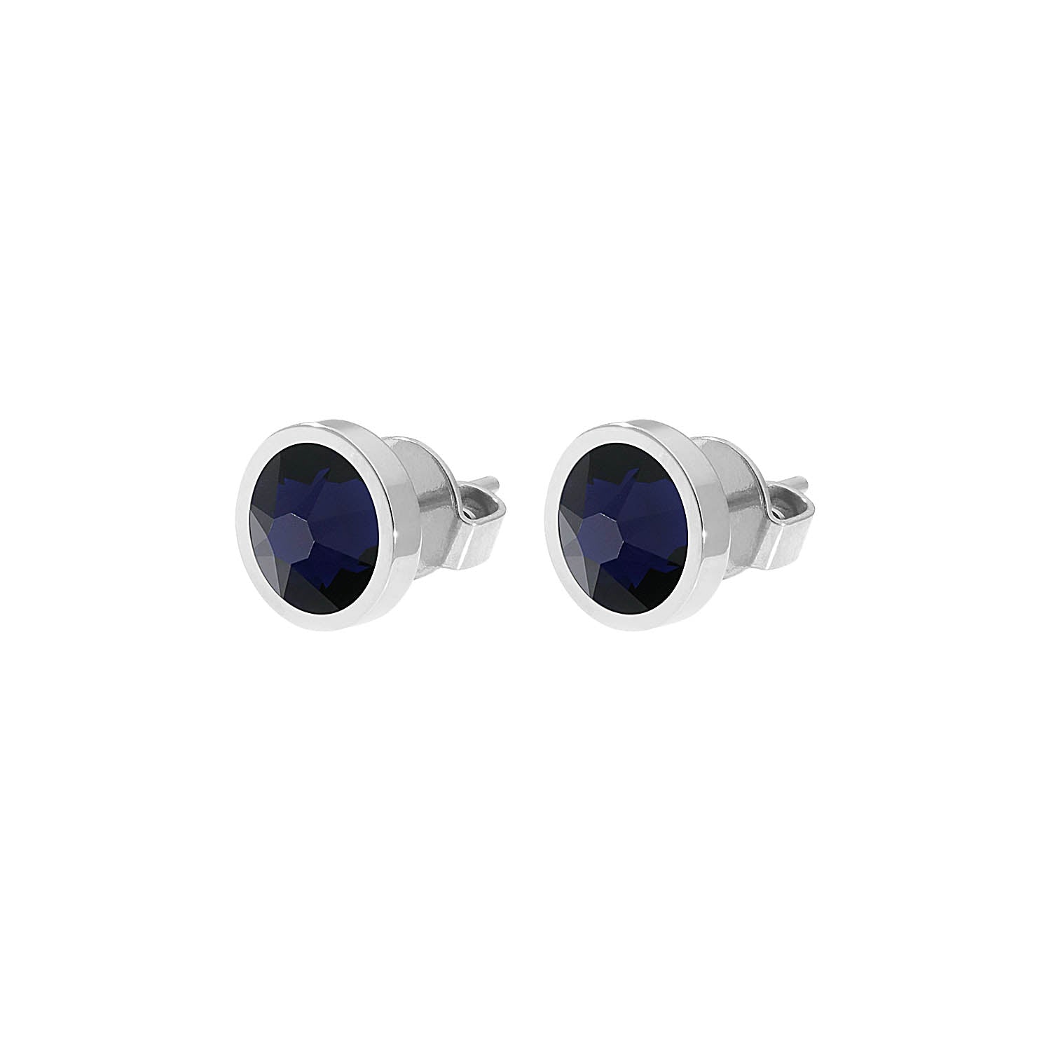 Canino Ohrstecker 9 mm - Silber Dark Indigo