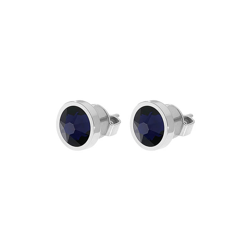 Canino Ohrstecker 9 mm - Silber Dark Indigo