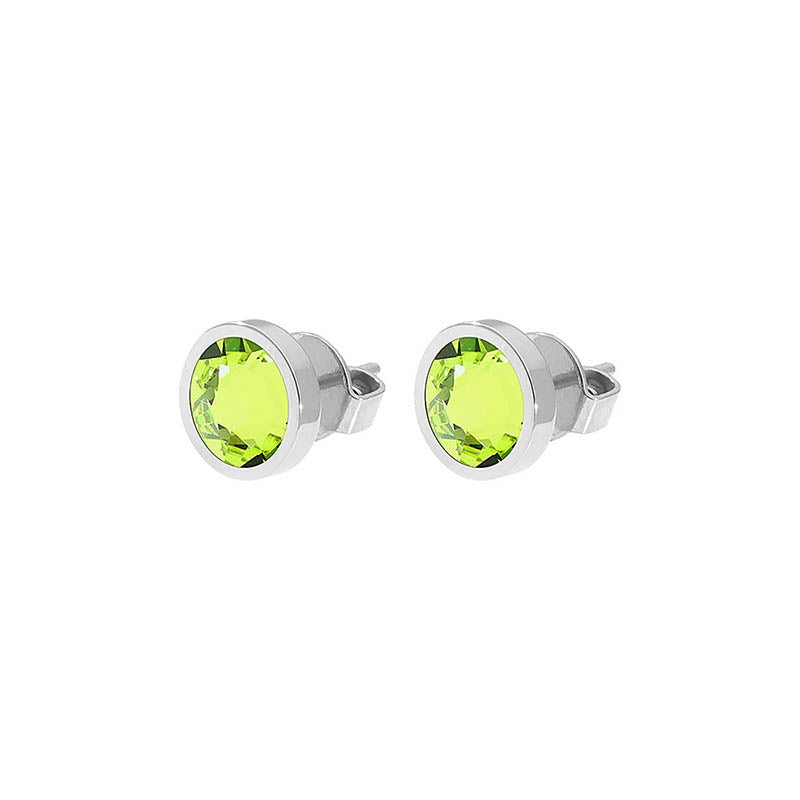 Canino Ohrstecker 9 mm - Silber Citrus Green