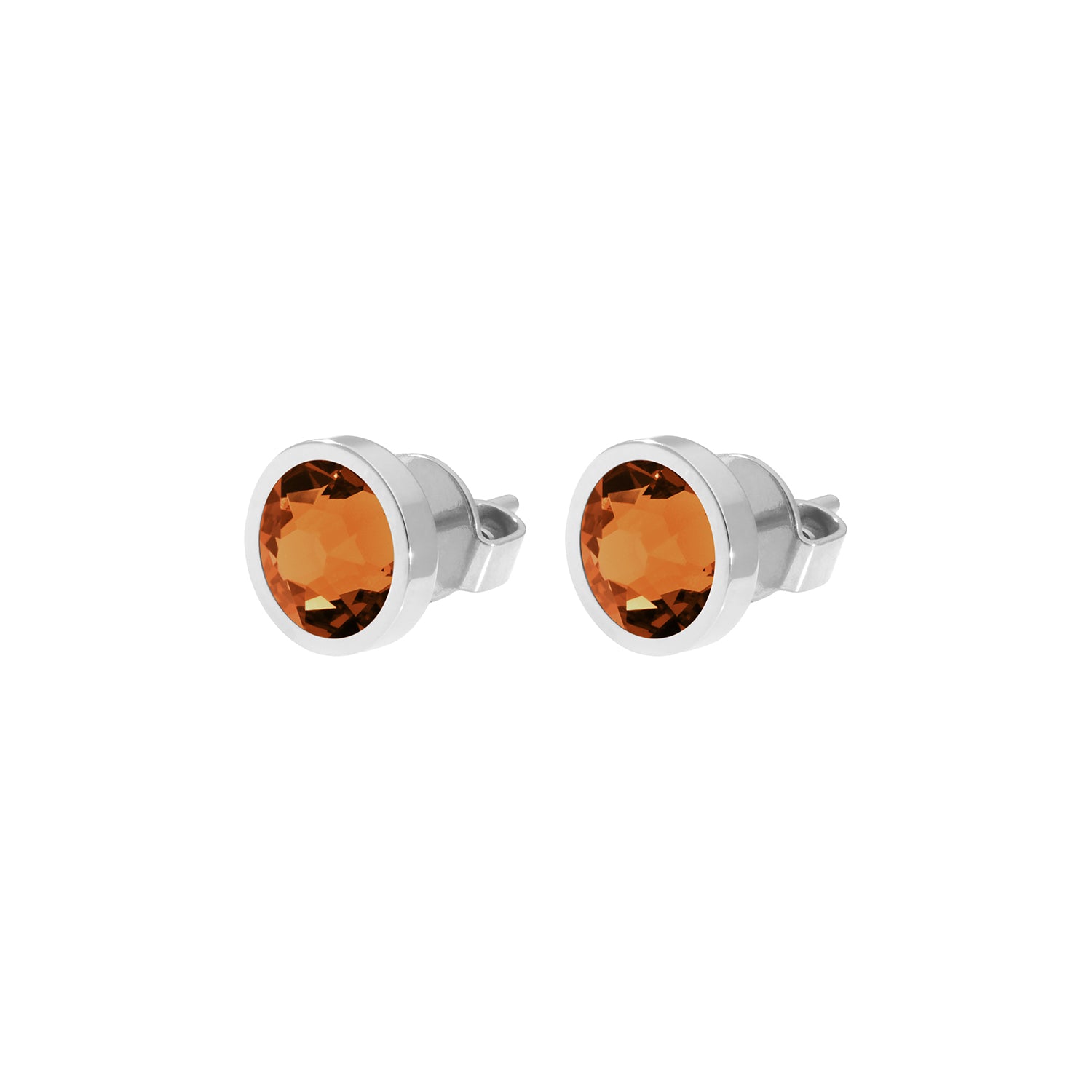 Canino Ohrstecker 9 mm - Silber Smoked Topaz