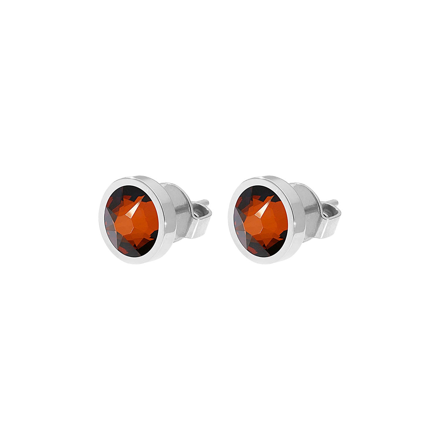 Canino Ohrstecker 9 mm - Silber smoked amber