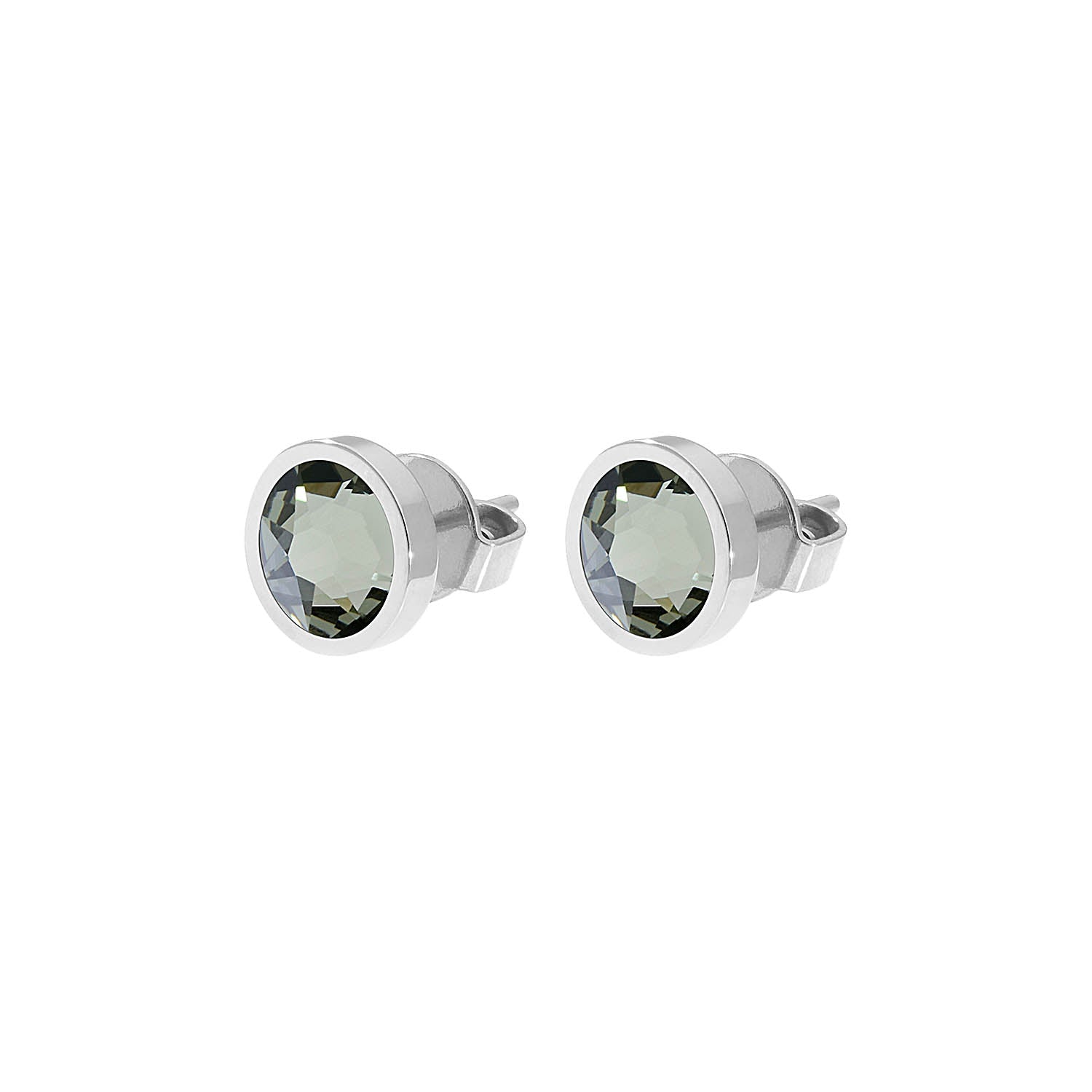 Canino Ohrstecker 9 mm - Silber black diamond